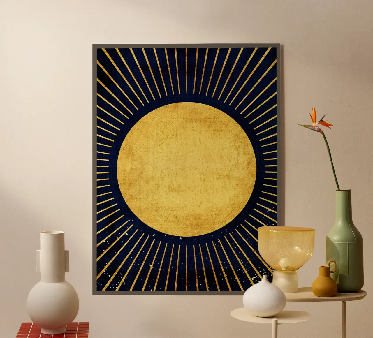 Golden sun acrylic glass by Adam Bican