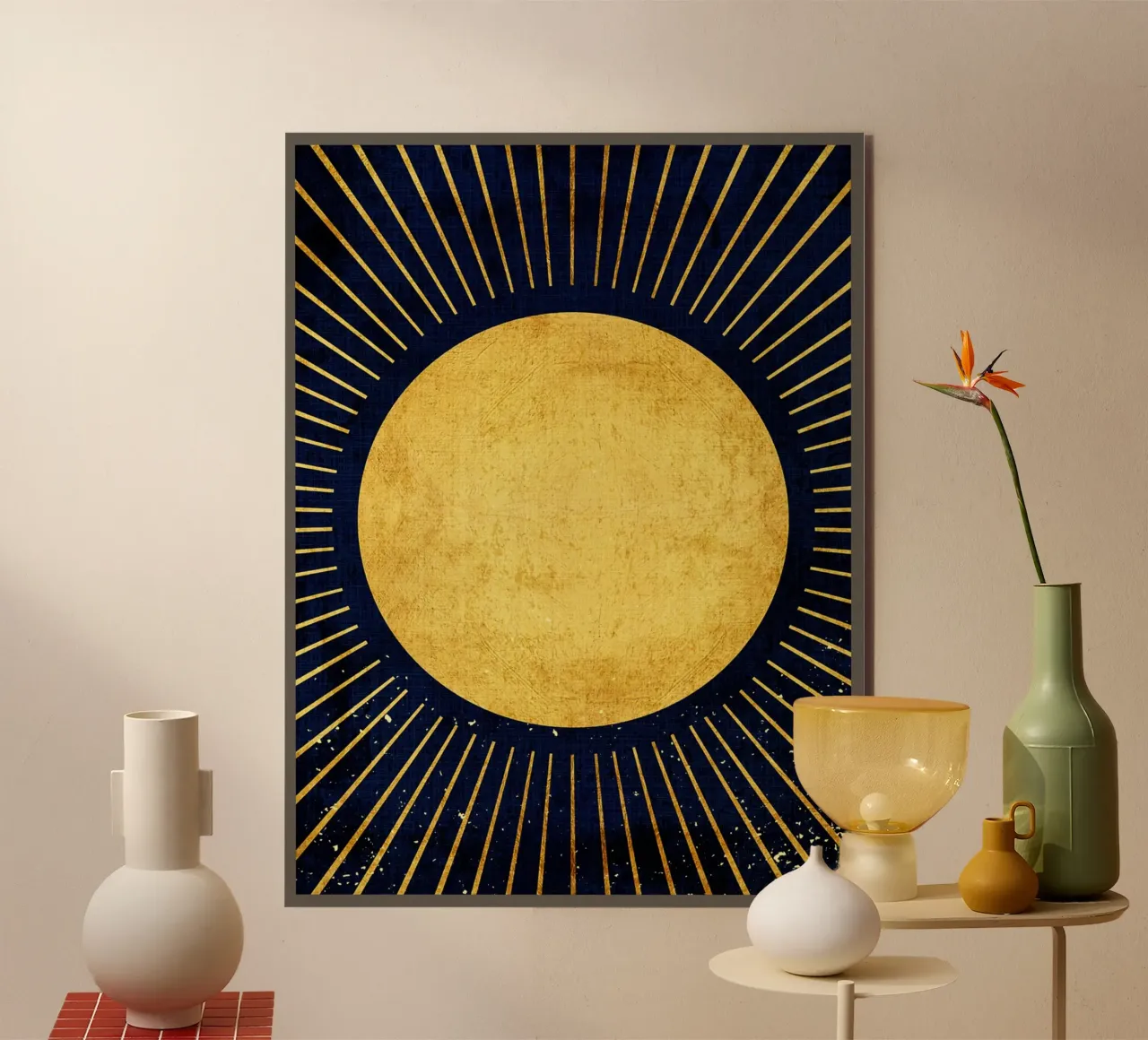 Gouden zon aluminium-dibond van Adam Bican