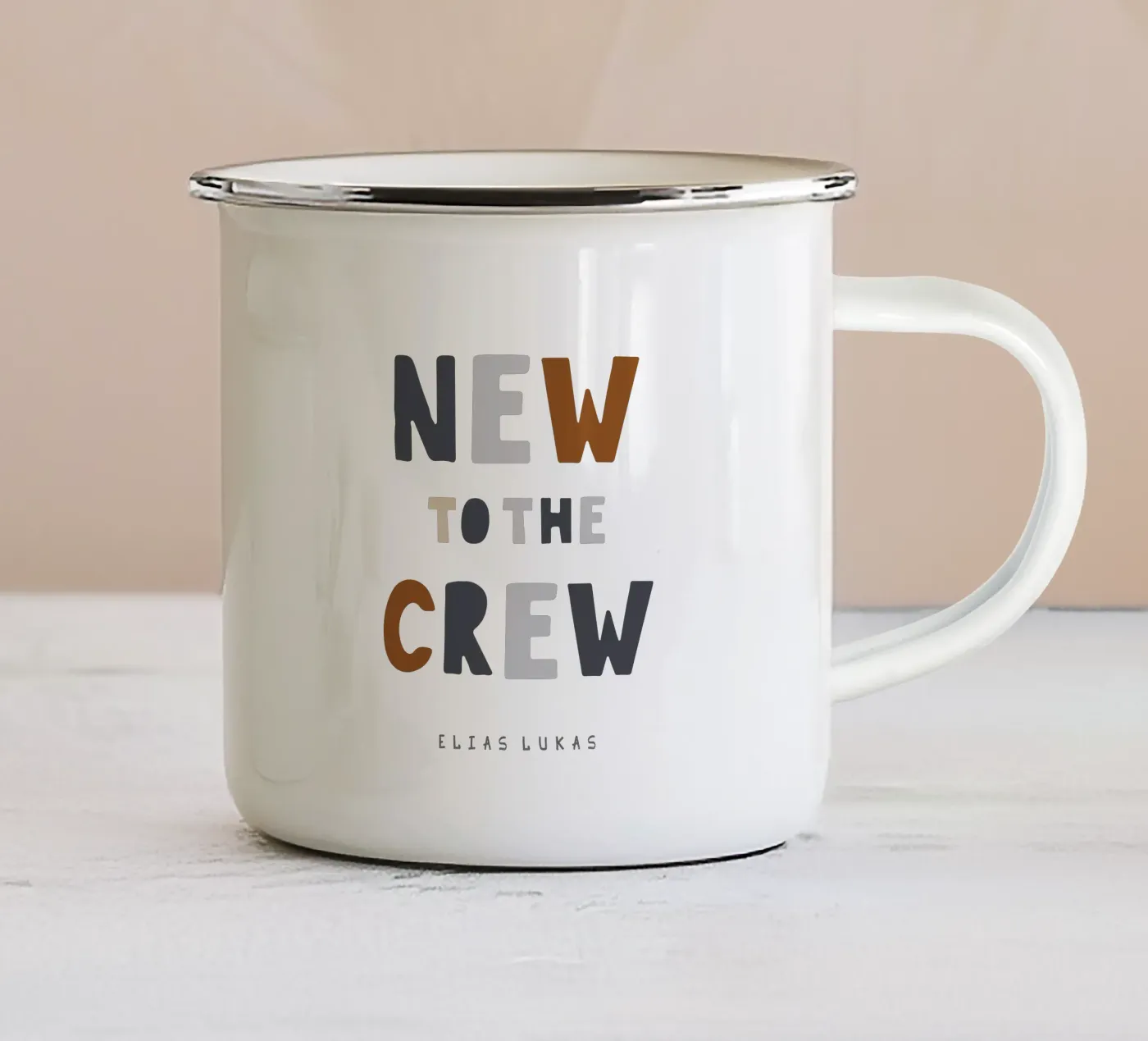 Crew enamel mug by Kartenliebe