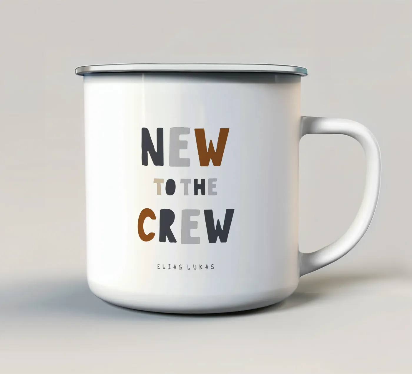 Crew enamel mug by Kartenliebe