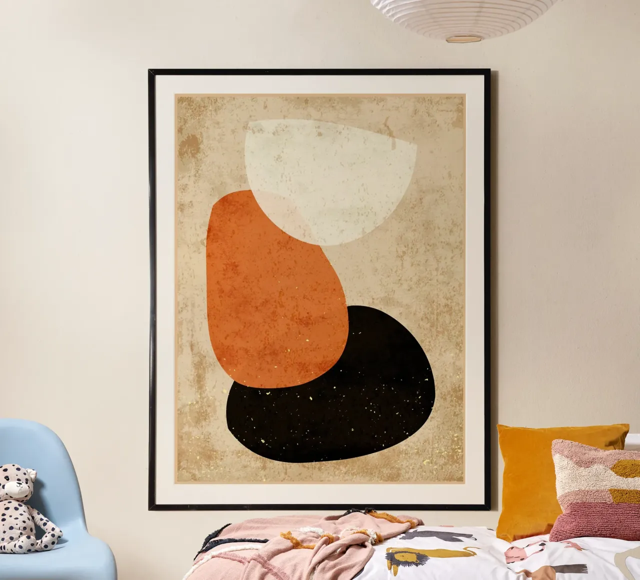 Acquerello geometrico poster con telaio in legno da Adam Bican