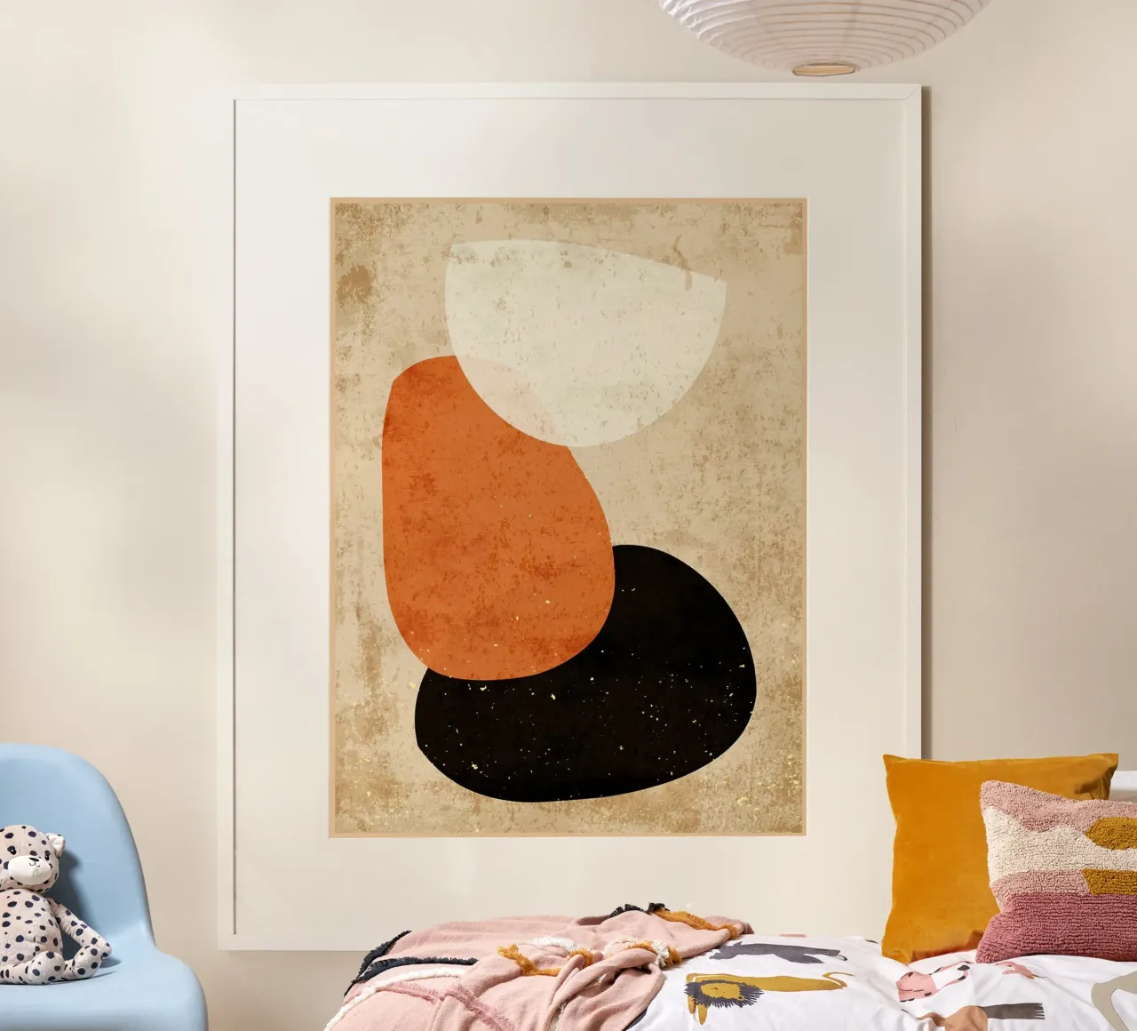 Acquerello geometrico poster con telaio in legno da Adam Bican