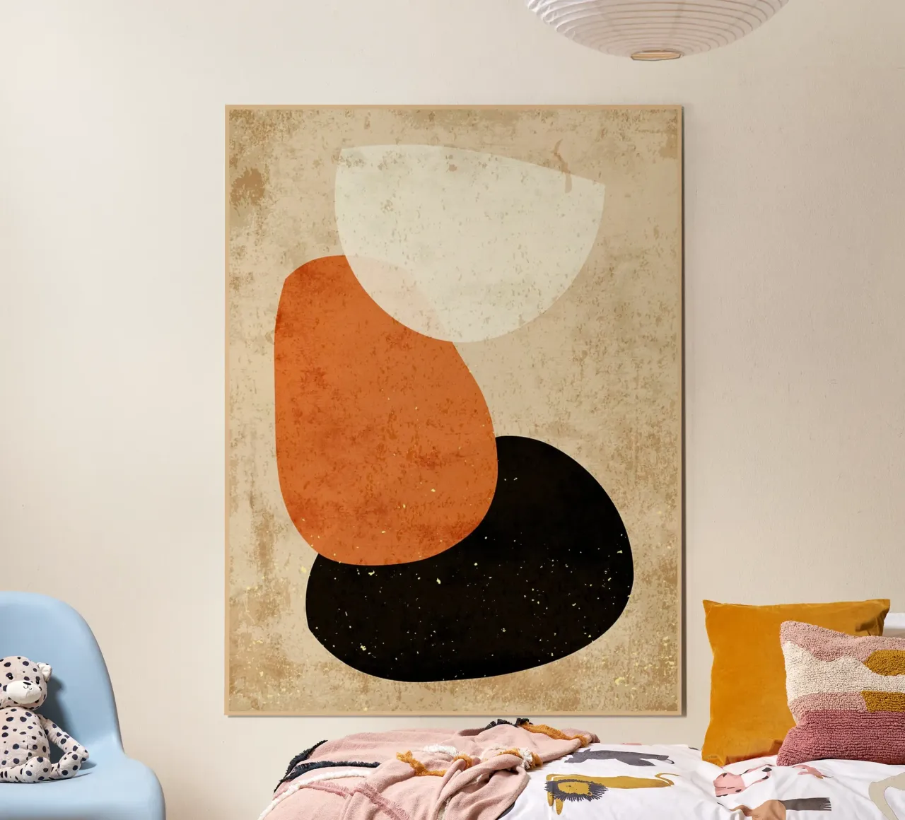 Acquerello geometrico poster con telaio in legno da Adam Bican