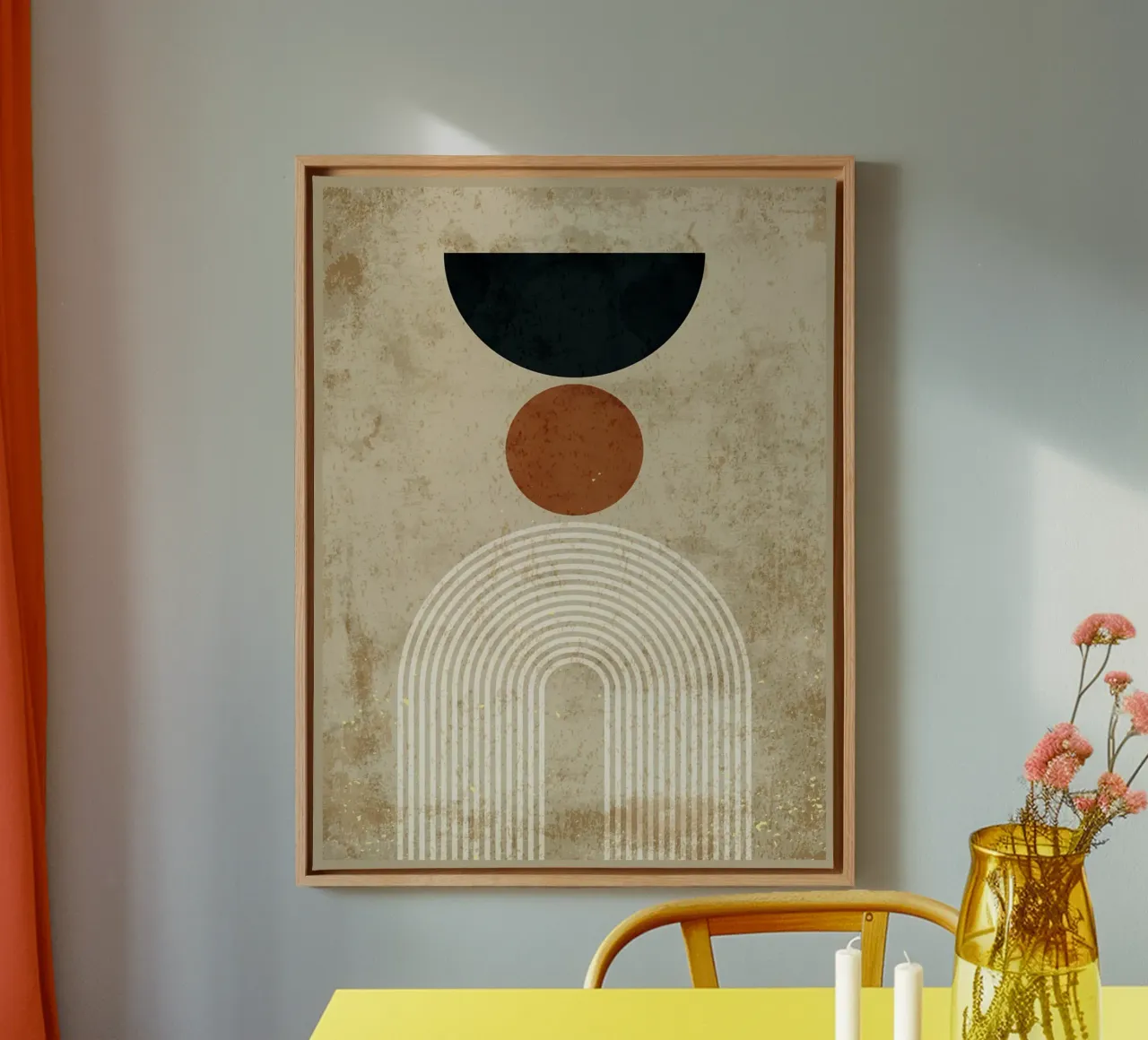 Forme geometriche tela con Cornice a cassetta da Adam Bican