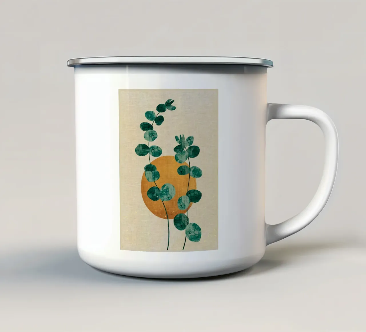 Fiori al tramonto tazza in smalto da Adam Bican
