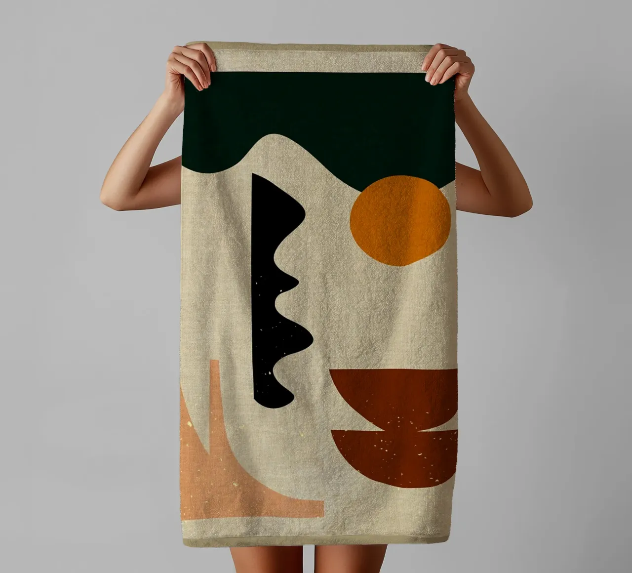 Expressionist shapes towel by Adam Bican