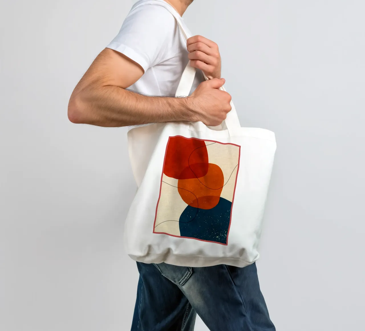 Expressionistischer Boho Jutebeutel von Adam Bican