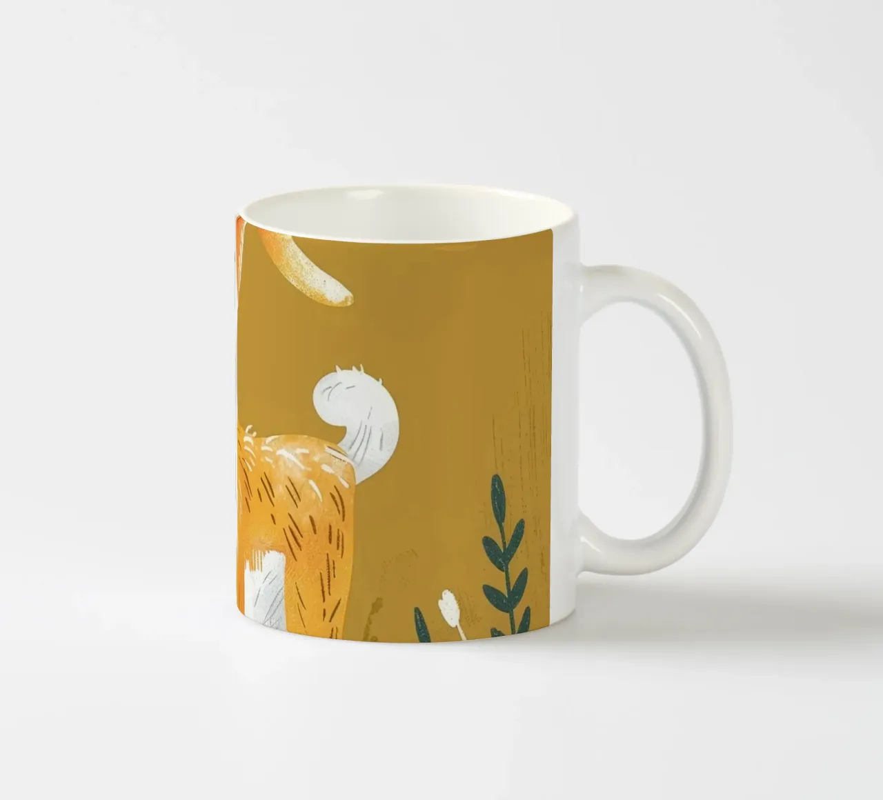 La capra si trova in mezzo all'erba alta in un ambiente decorativo di terra. tazza in ceramica da DesignDoodle