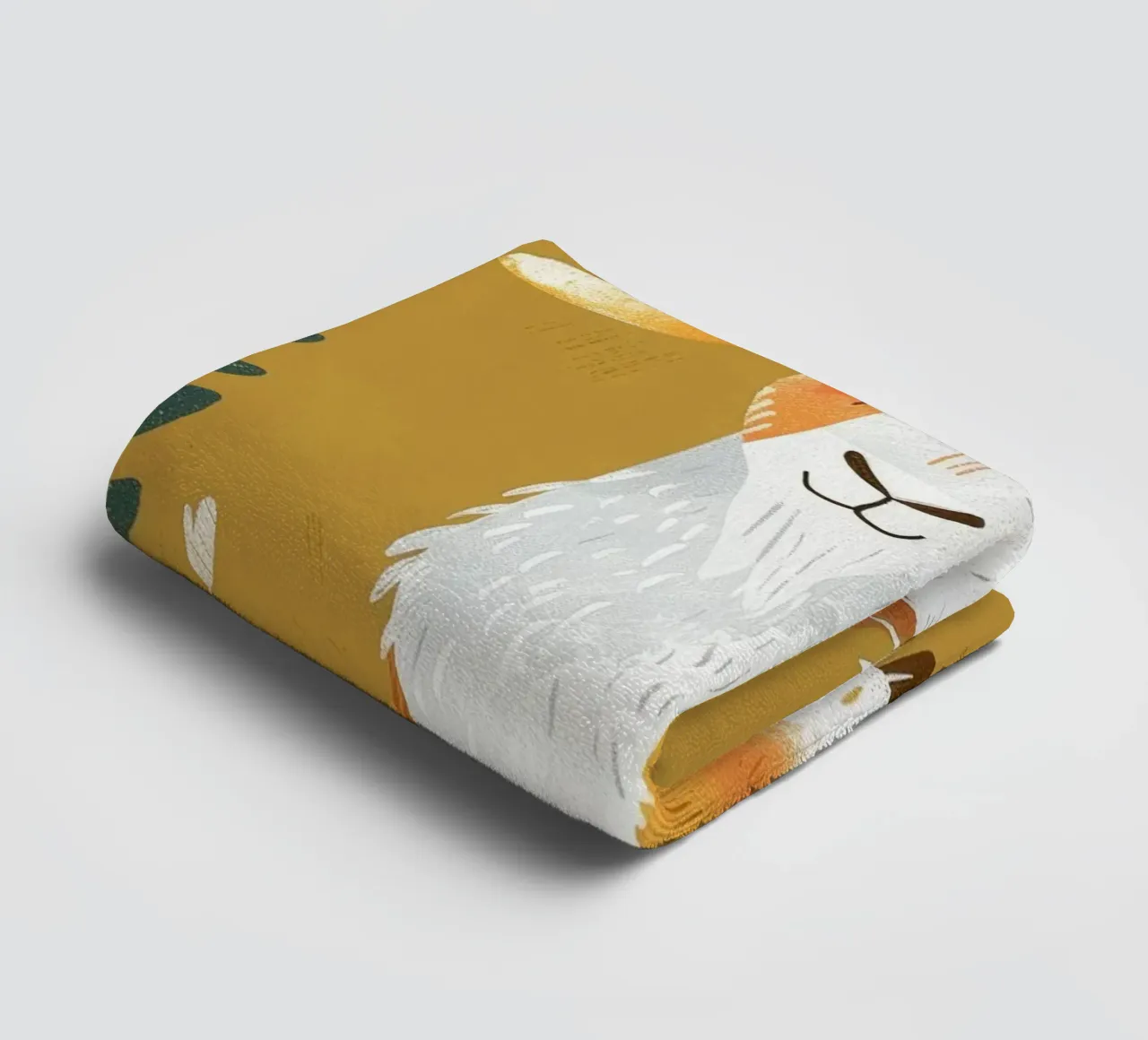 Ziege steht inmitten von hohem Gras in einer dekorativen, erdigen Umgebung Handtuch von DesignDoodle