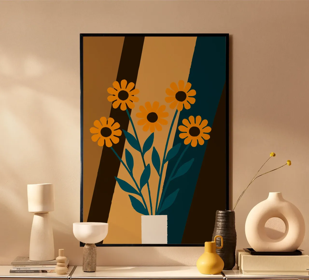 Bellissimo vaso di fiori poster con telaio in alluminio da TRENDY POSTER SHOP
