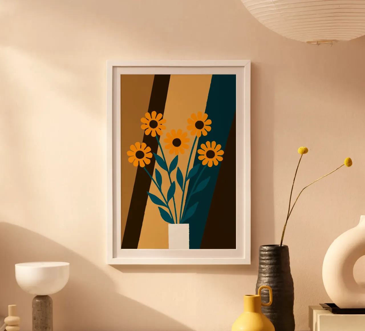 Bellissimo vaso di fiori poster con telaio in alluminio da TRENDY POSTER SHOP