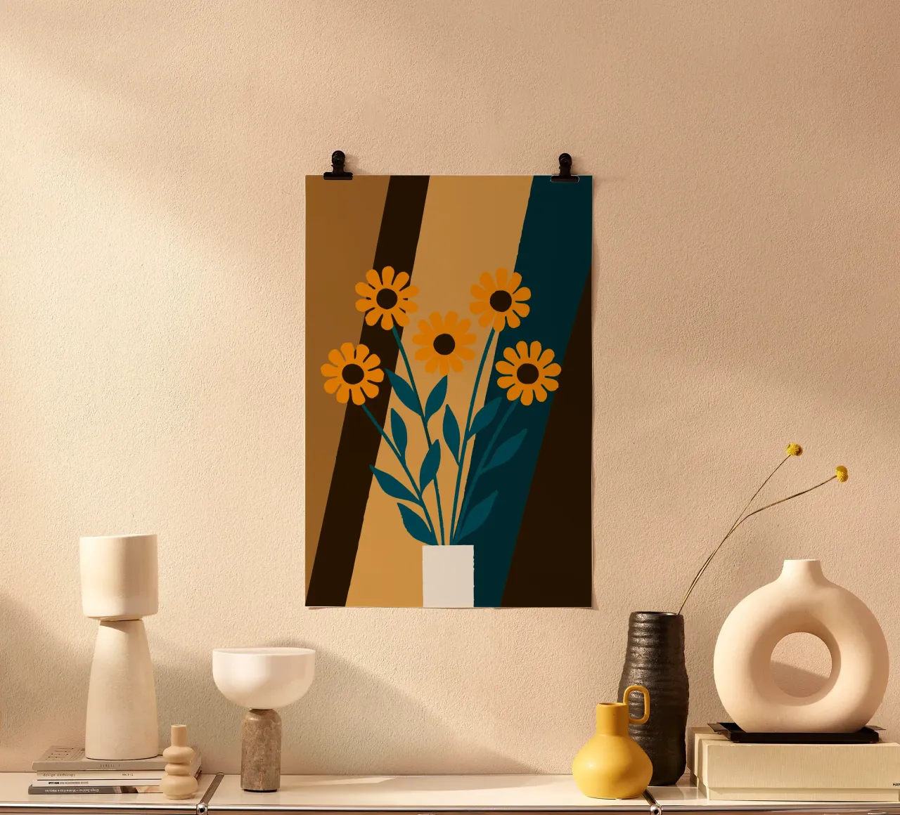 Bellissimo vaso di fiori poster con telaio in alluminio da TRENDY POSTER SHOP