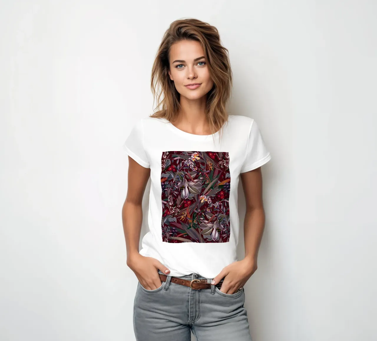 Midnight Garden IX women's fitted t-shirt by burcukorkmazyurek