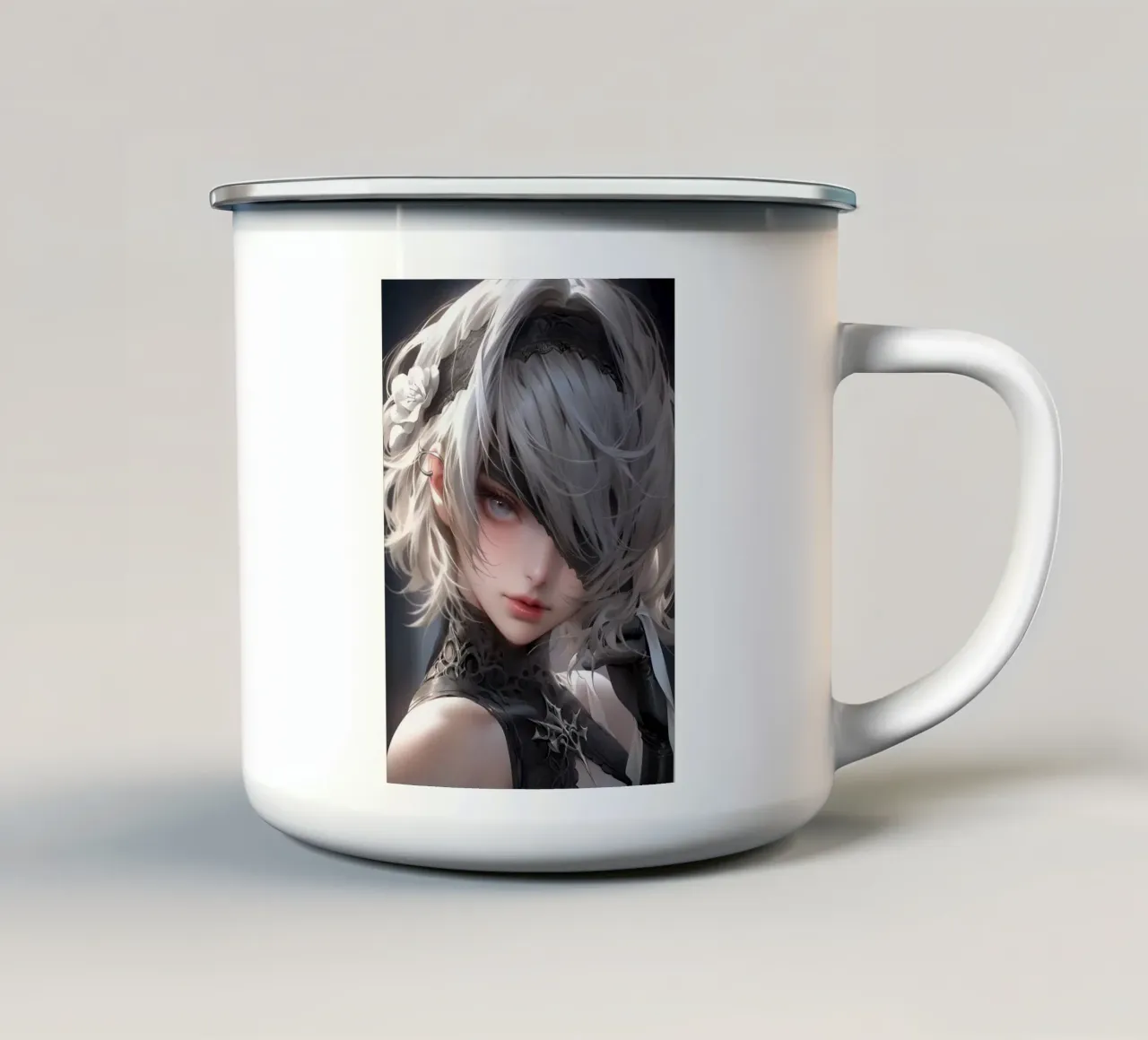2B Nier Automata tazza in smalto da Fleur de Lys