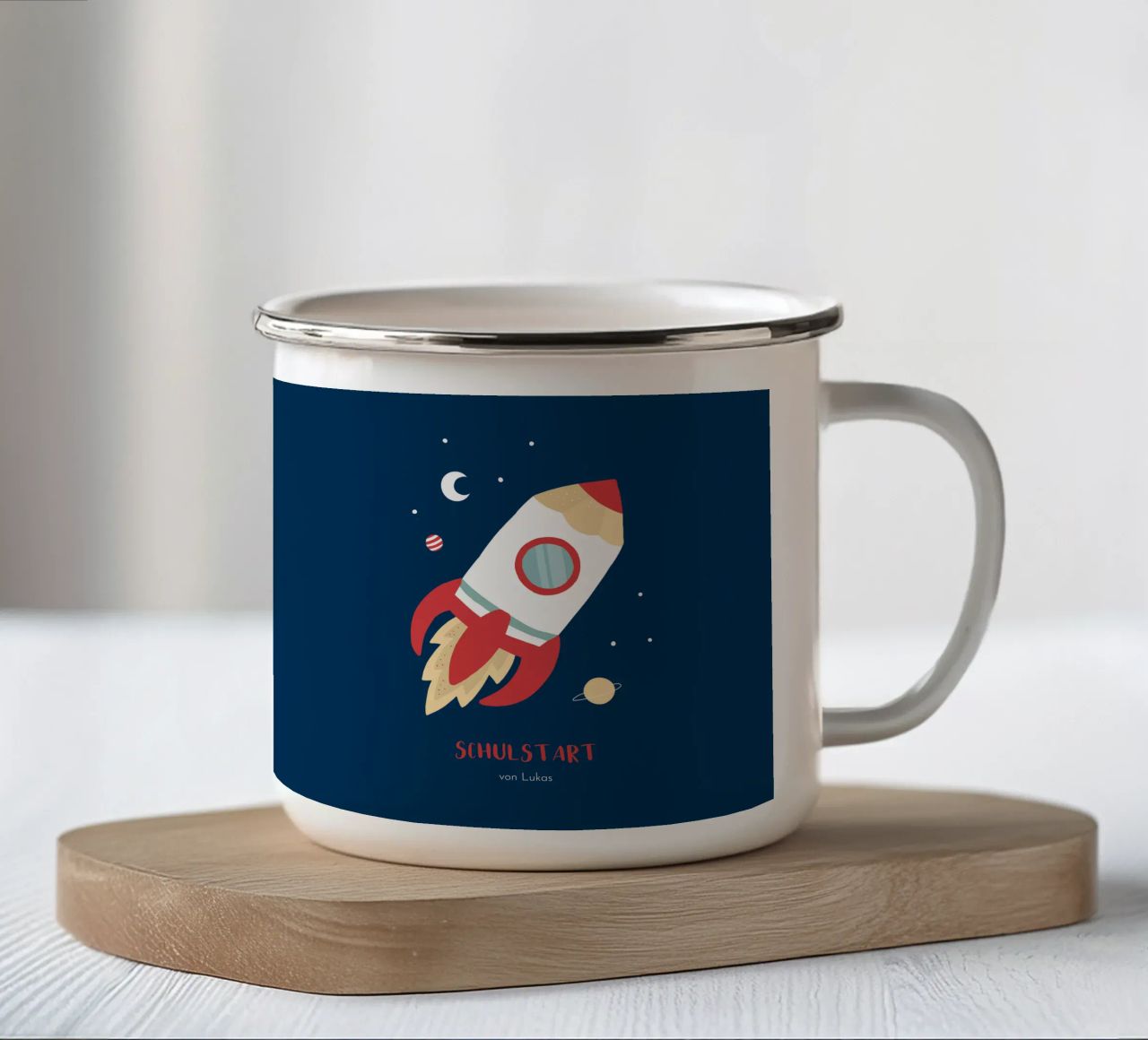Rakete tazza in smalto da Kartenliebe
