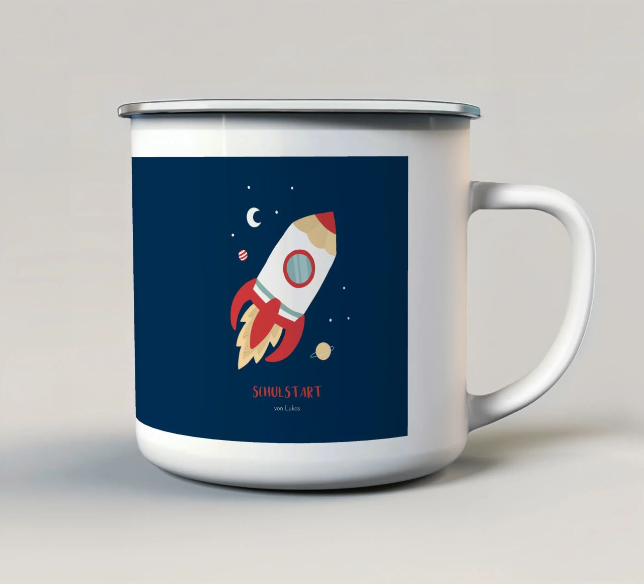 Rakete tazza in smalto da Kartenliebe