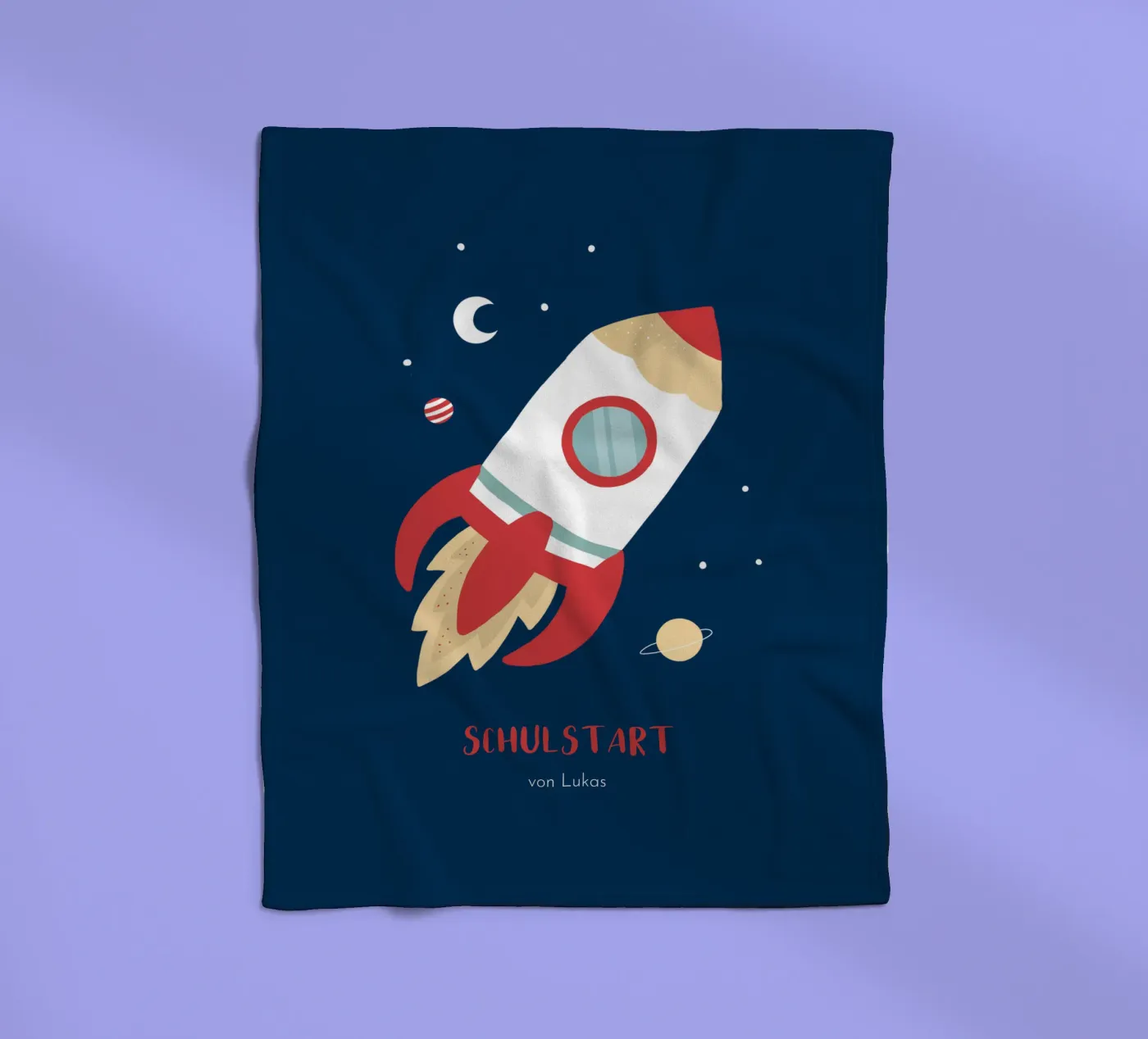 Rakete Fleecedecke von Kartenliebe