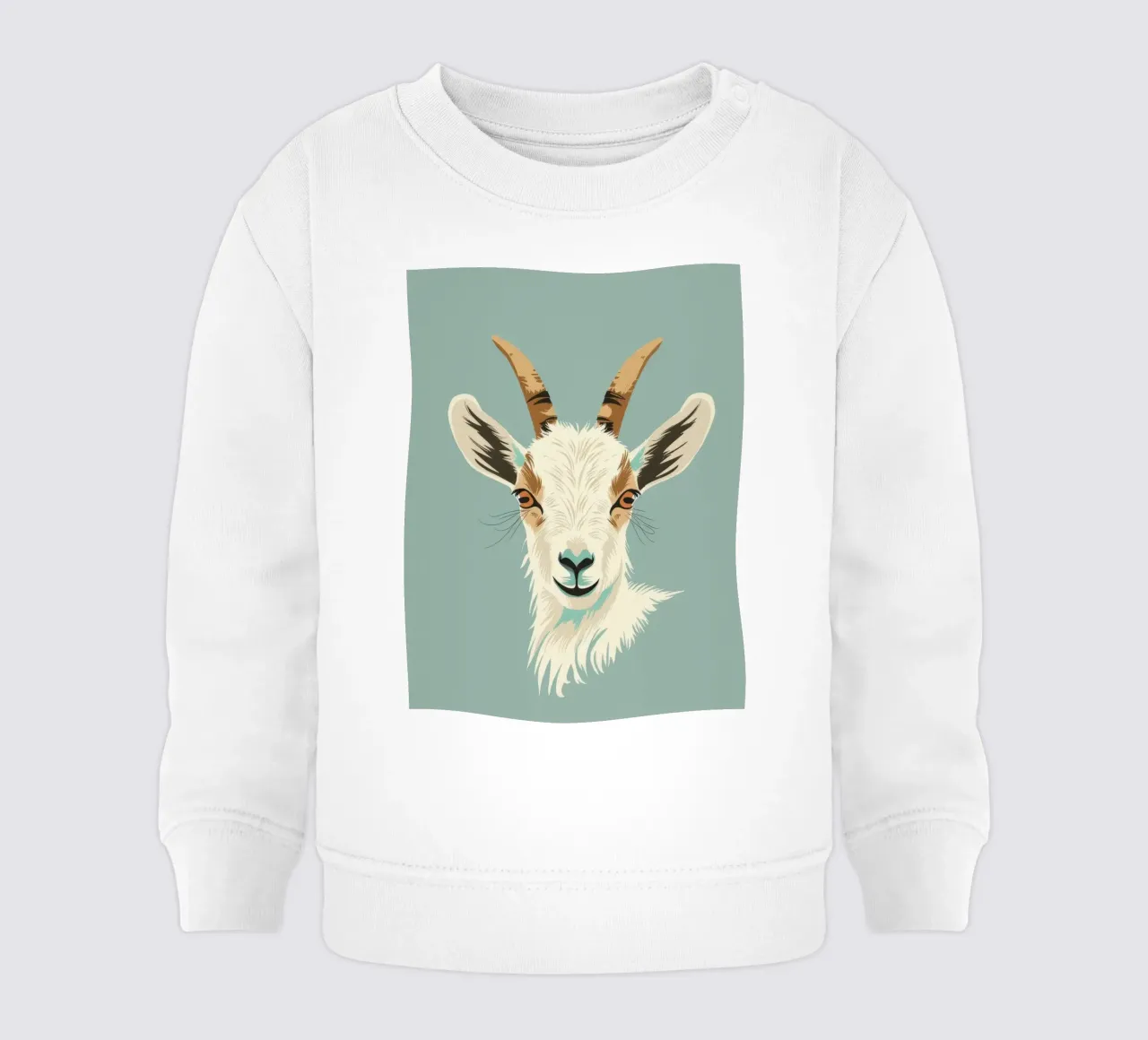 Testa di capra con caratteristiche distinte, sfondo muto felpa neonato da DesignDoodle