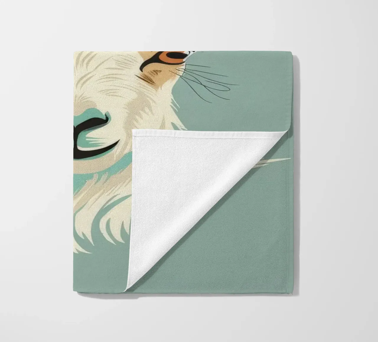 Testa di capra con caratteristiche distinte, sfondo muto telo mare da DesignDoodle