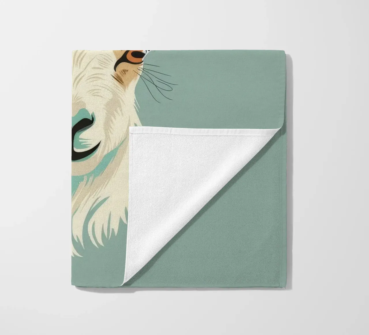 Testa di capra con caratteristiche distinte, sfondo muto telo mare da DesignDoodle