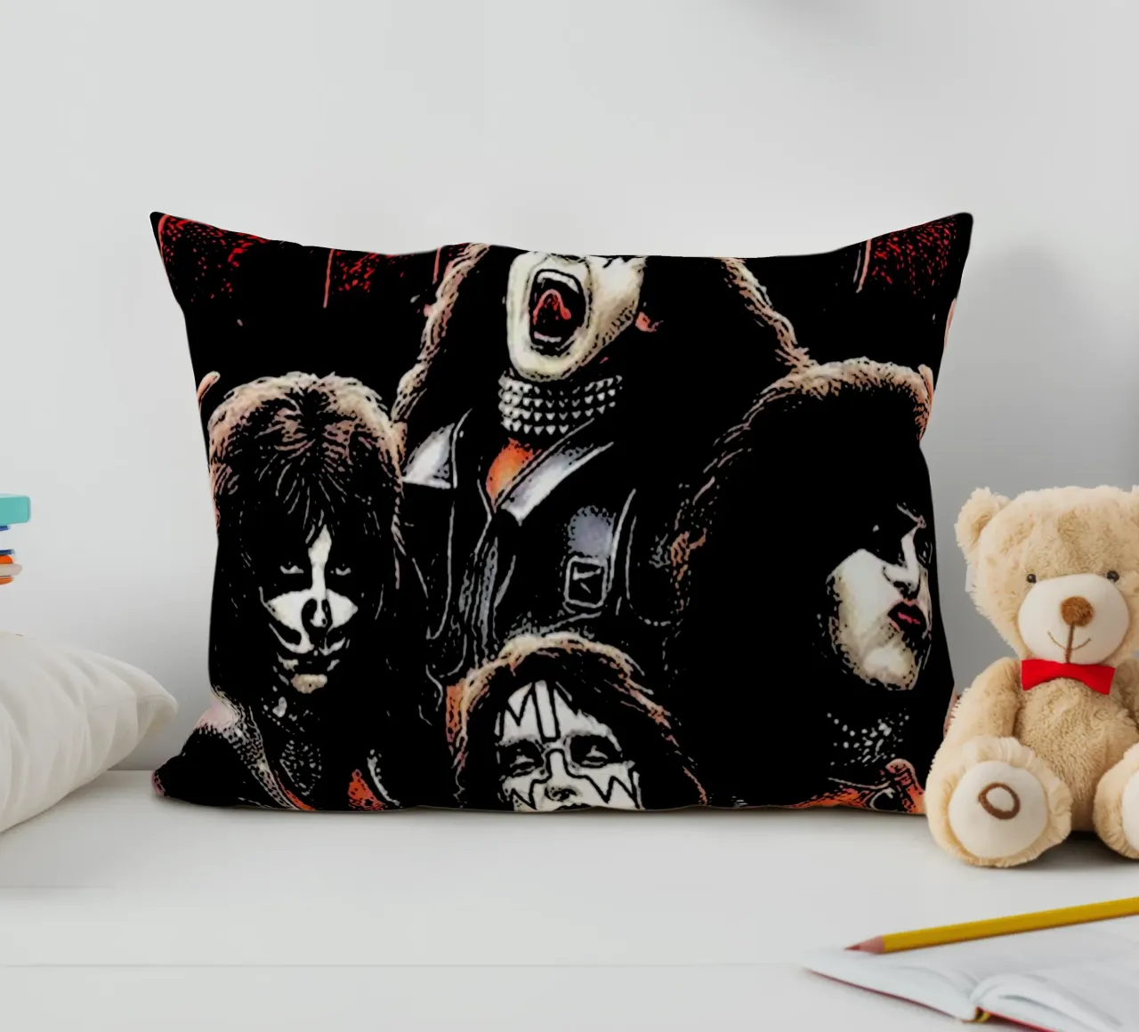 Groupe de rock Kiss 1 Art coussin de music soul
