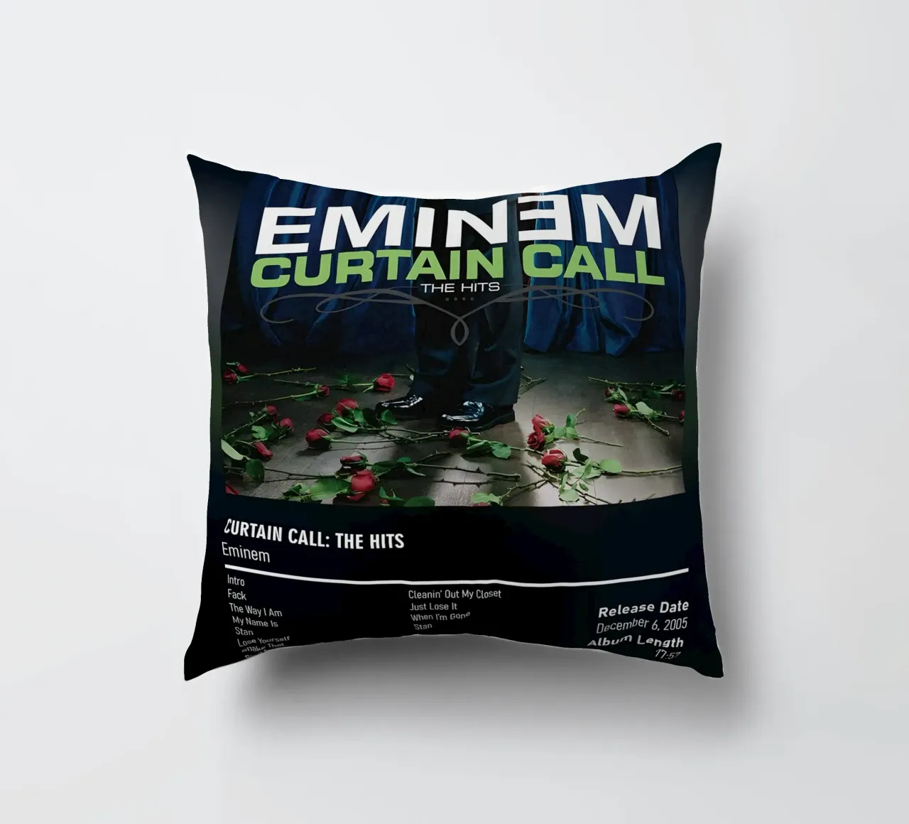 Curtain Call The Hits (2005) Eminem decorative cushion by DGUnder