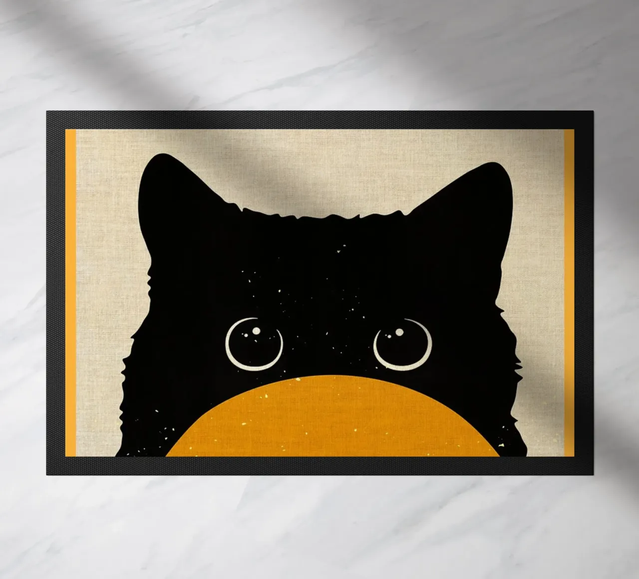 Curious cat doormat by Adam Bican