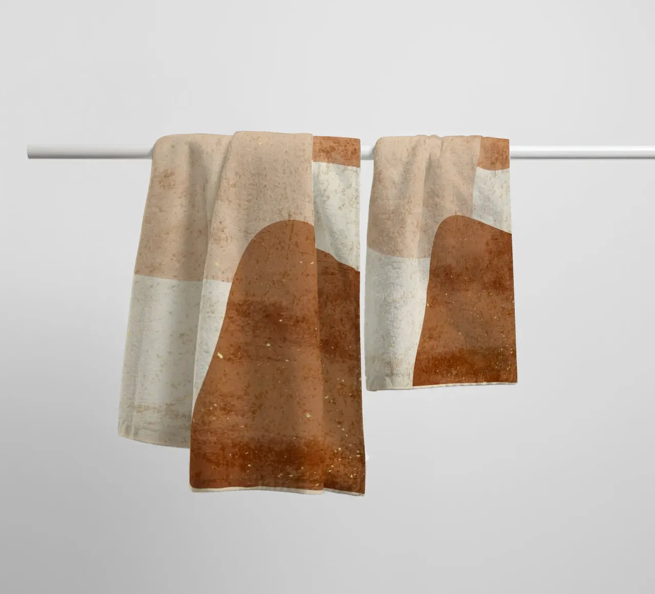 Abstract Shapes in Earthy Tones towel by Adam Bican