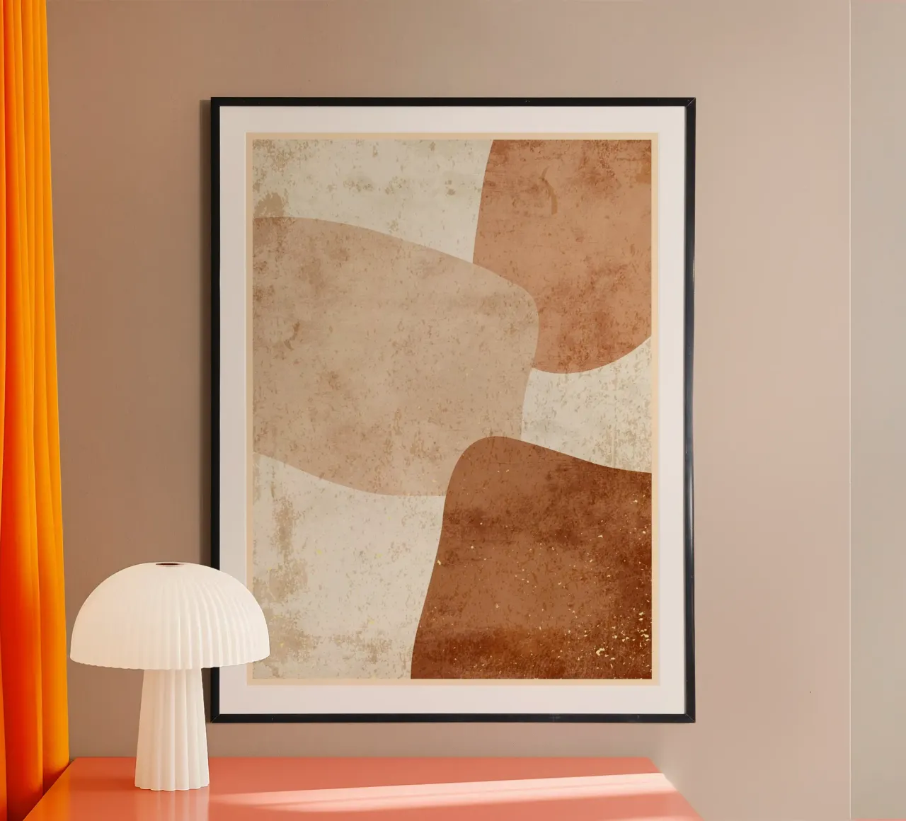 Abstrakte Formen in erdigen Tönen Poster von Adam Bican