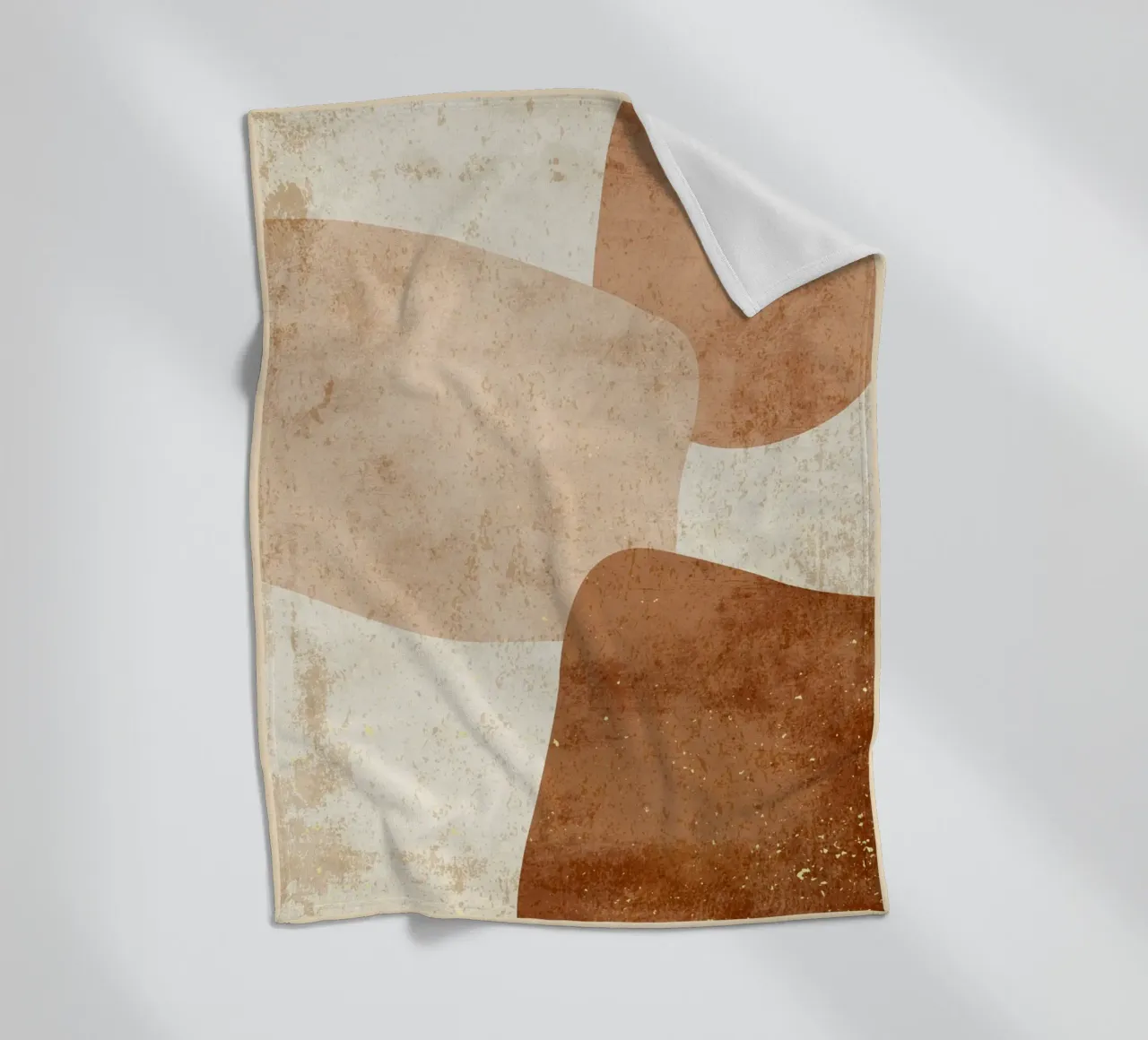 Abstract Shapes in Earthy Tones fleece blanket by Adam Bican