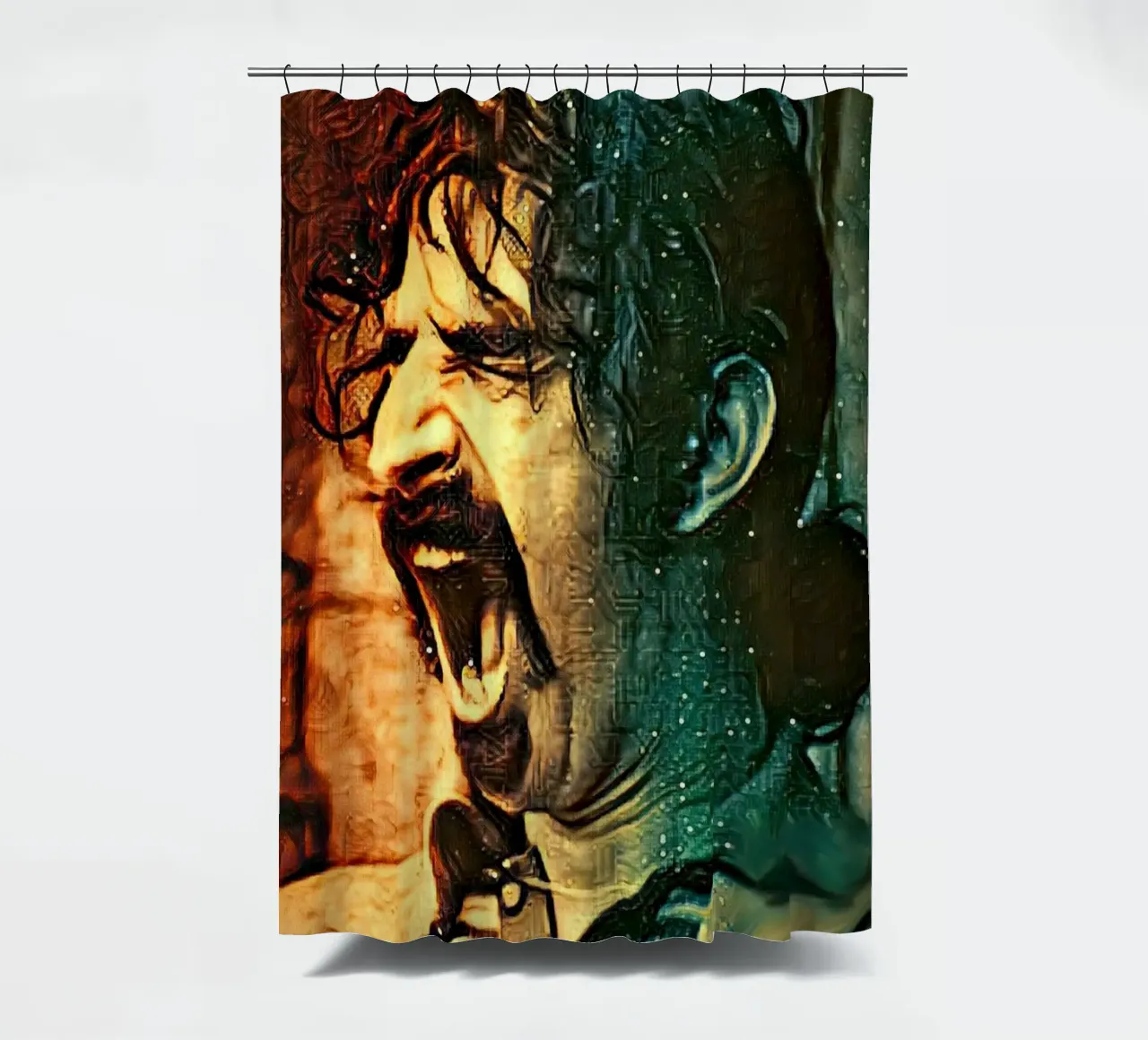 Frank Zappa shower curtain by Lembayung art
