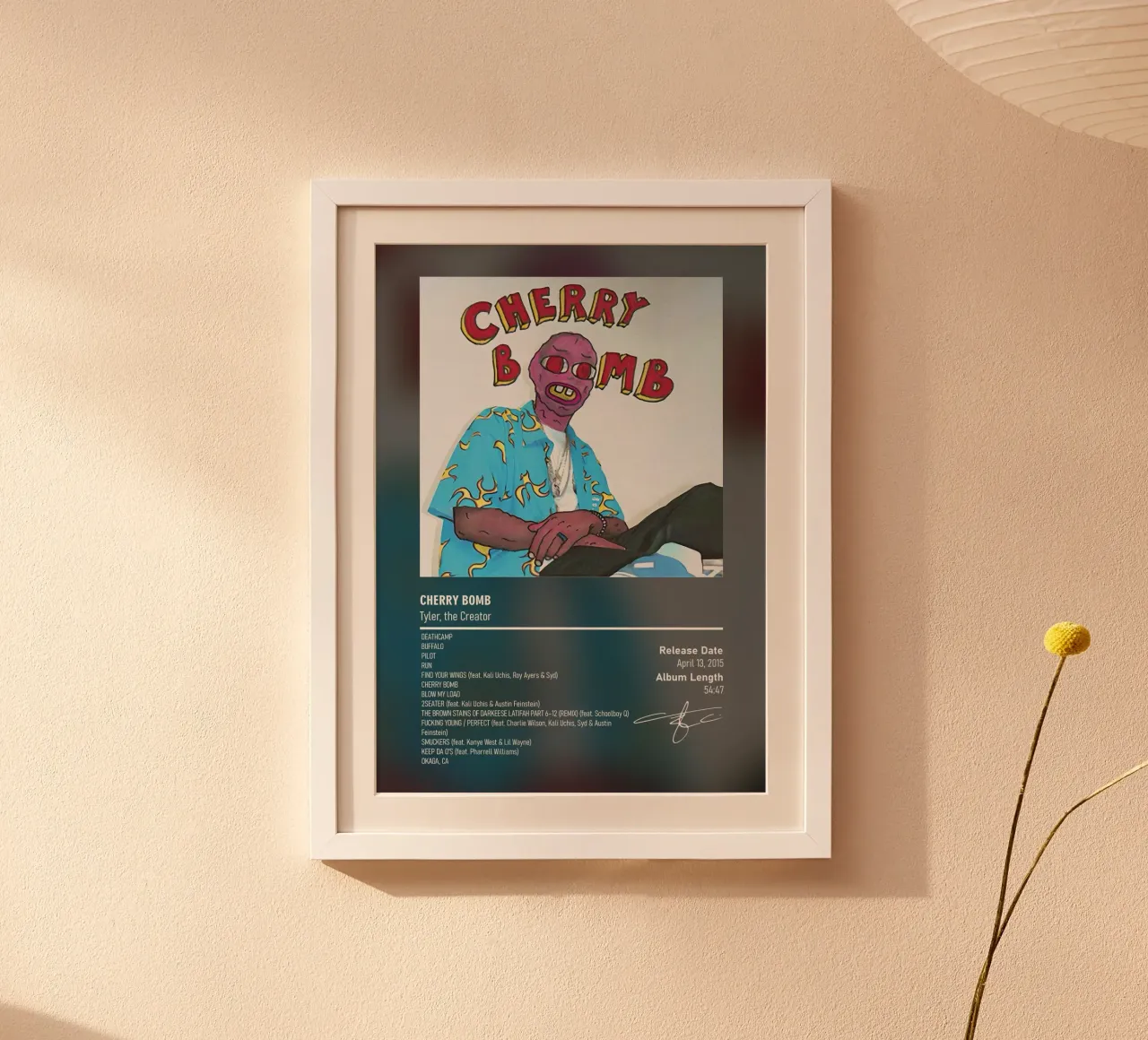 Cherry Bomb By Tyler, the Creator poster con telaio in alluminio da DGUnder