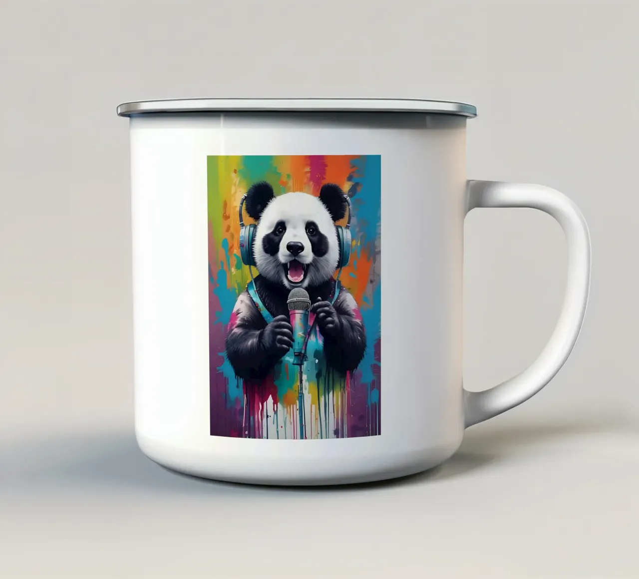 Panda stimmliche Liebe Emaille Tasse von MakArena