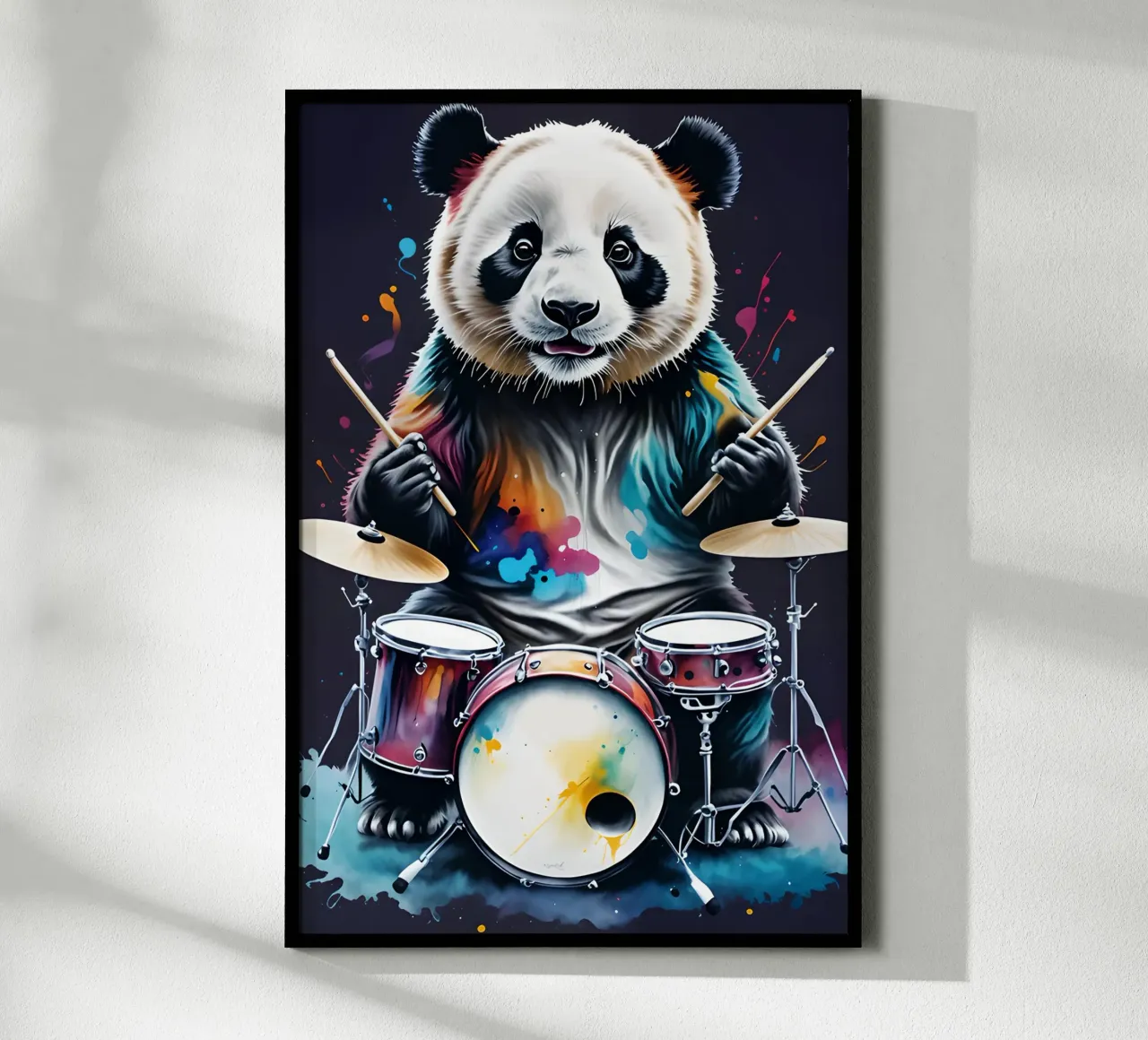 Musica con i tamburi dei panda carta hahnemühle da MakArena