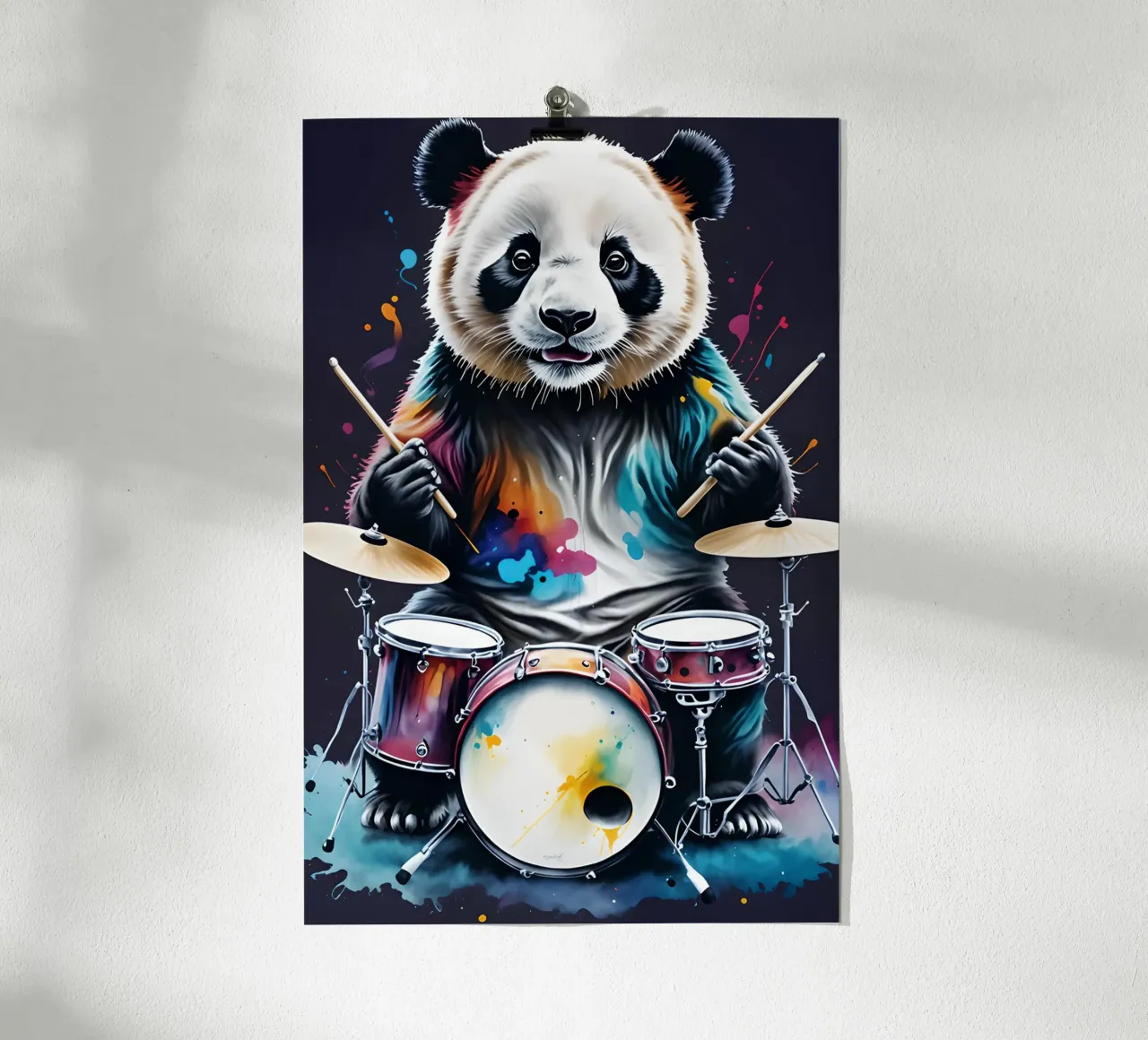 Musica con i tamburi dei panda carta hahnemühle da MakArena