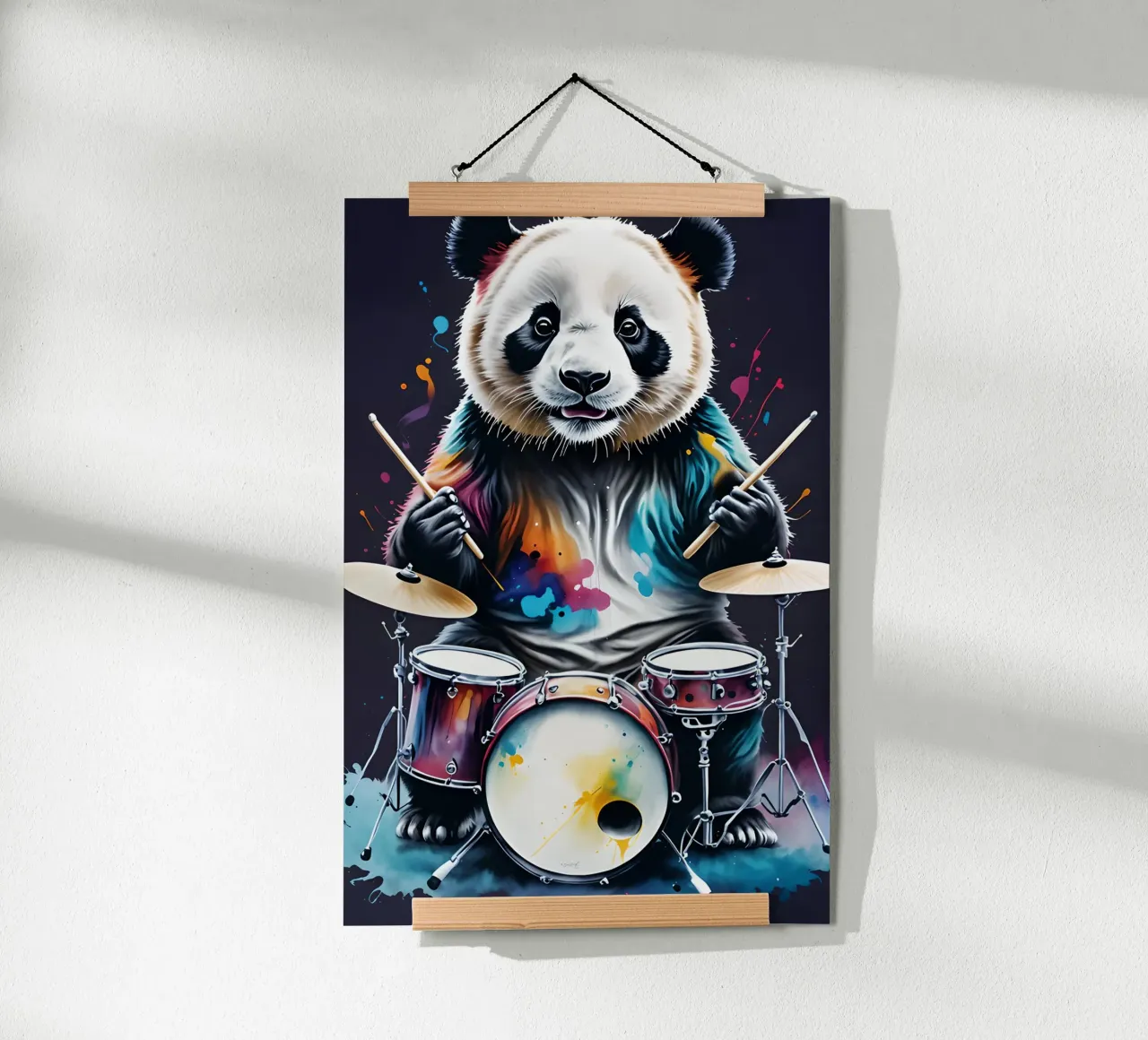 Musica con i tamburi dei panda carta hahnemühle da MakArena