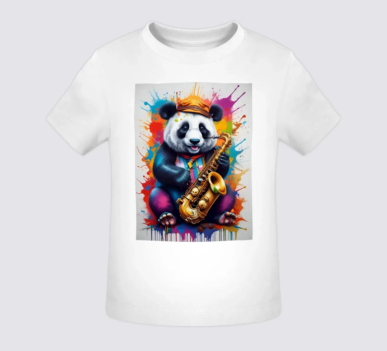 Panda saxophone music baby t-shirt by MakArena