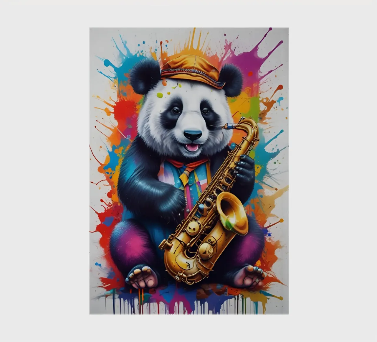 Panda saxophone music notebook by MakArena