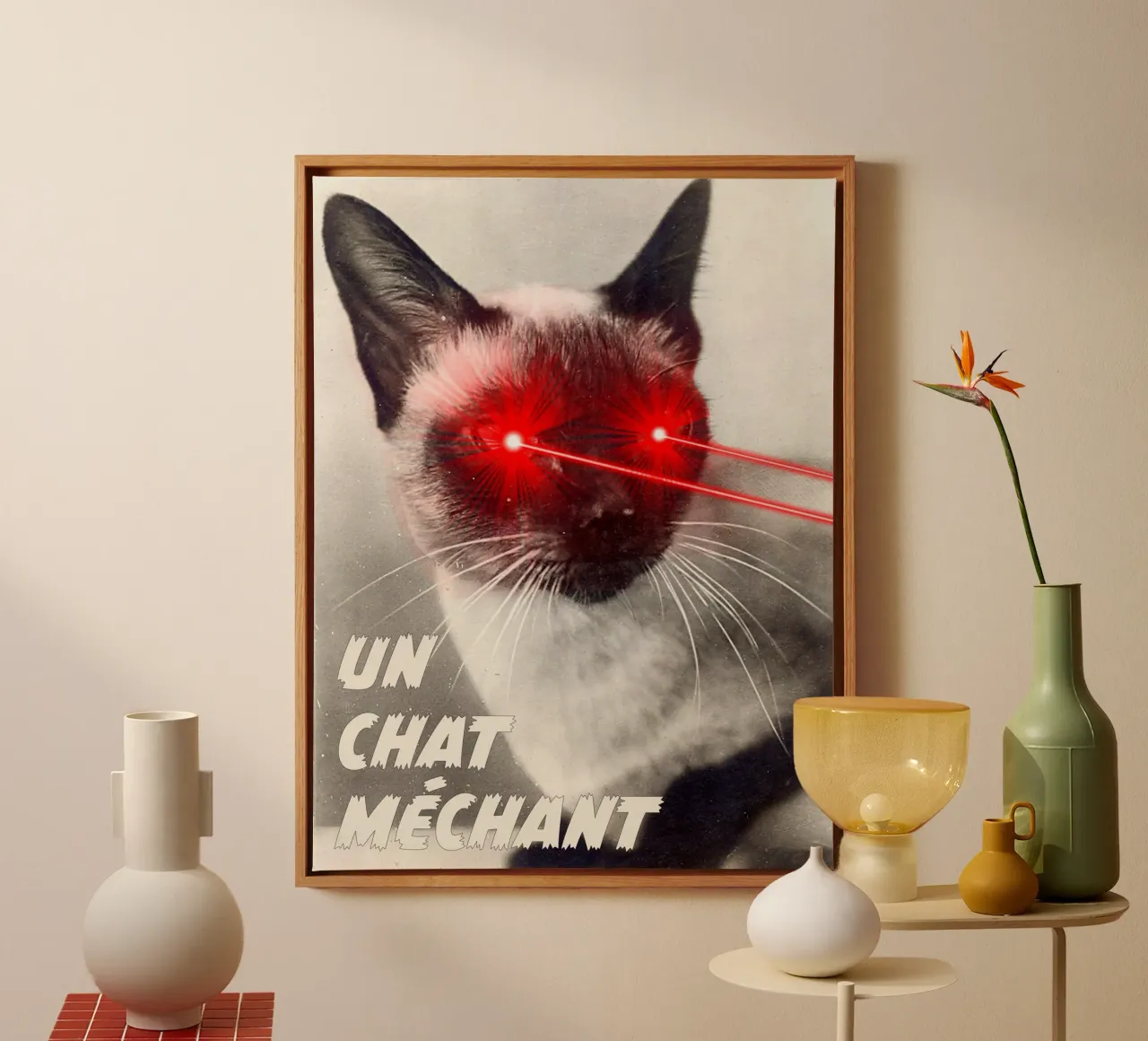 Un Chat Mechant tela con Cornice a cassetta da MsGonzalez