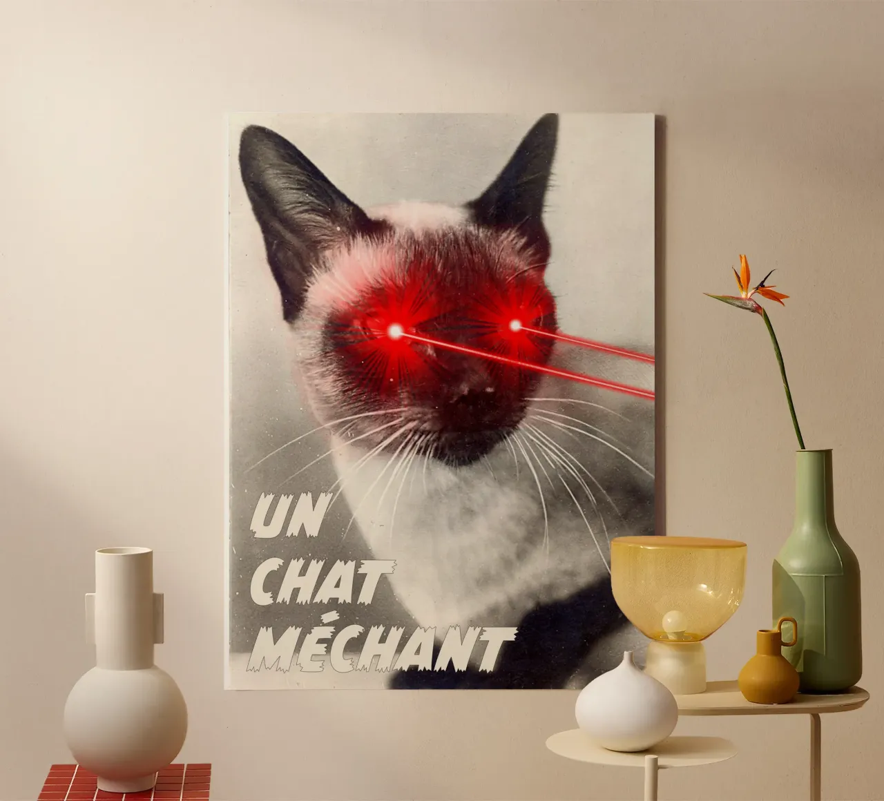 Un Chat Mechant tela con Cornice a cassetta da MsGonzalez