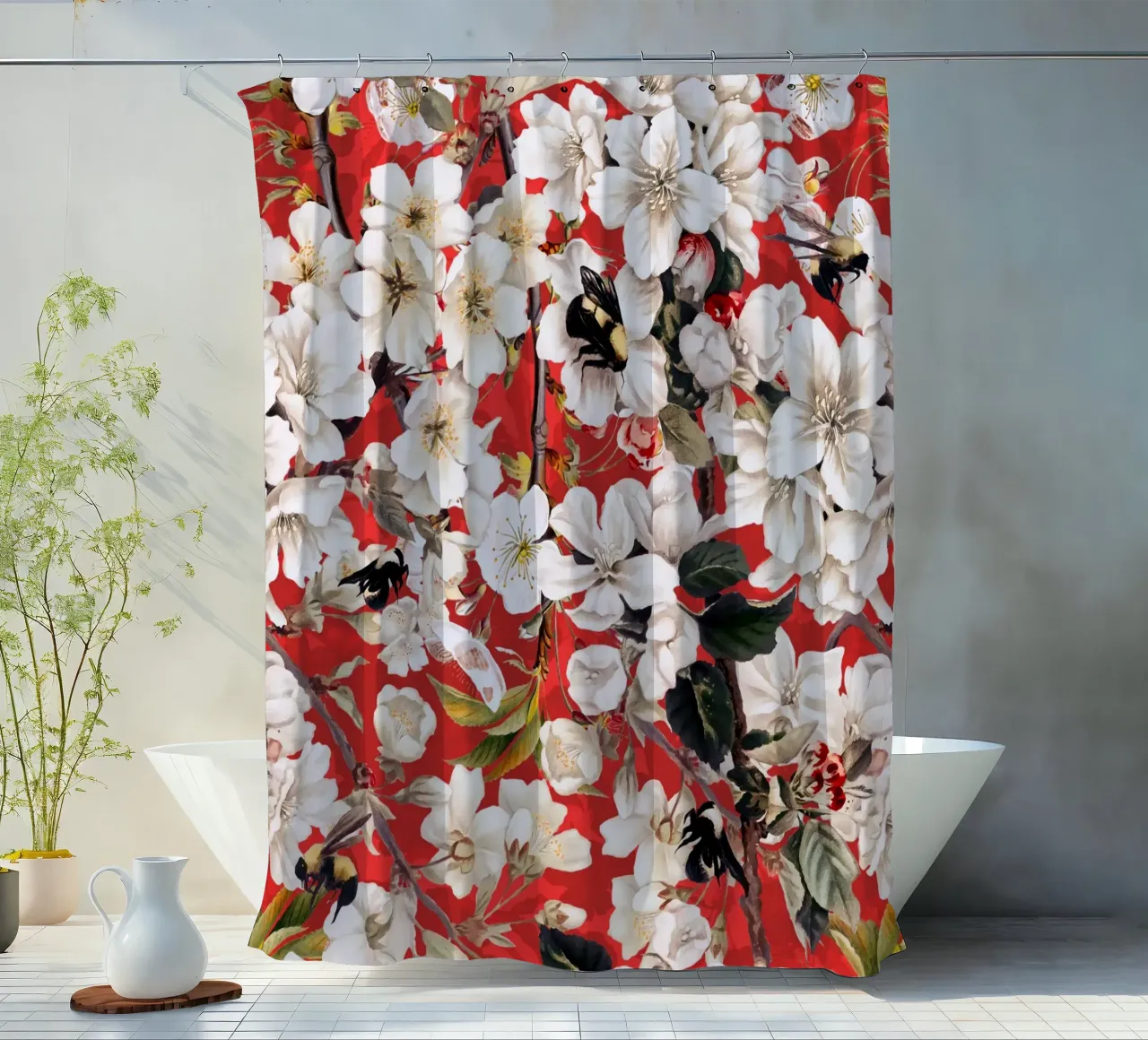 Summer Garden XI shower curtain by burcukorkmazyurek