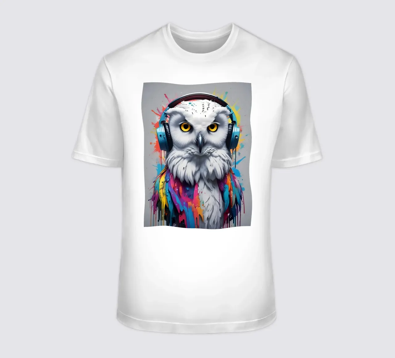 Witte uil muziekkunst t-shirt van MakArena