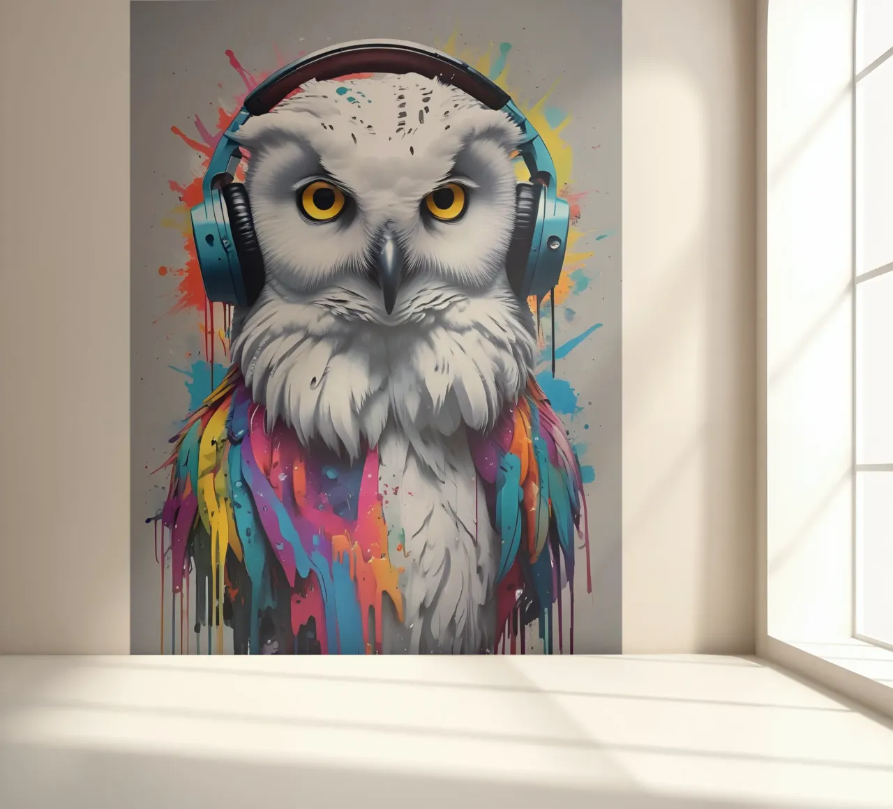 White owl music art photo wallpaper by MakArena