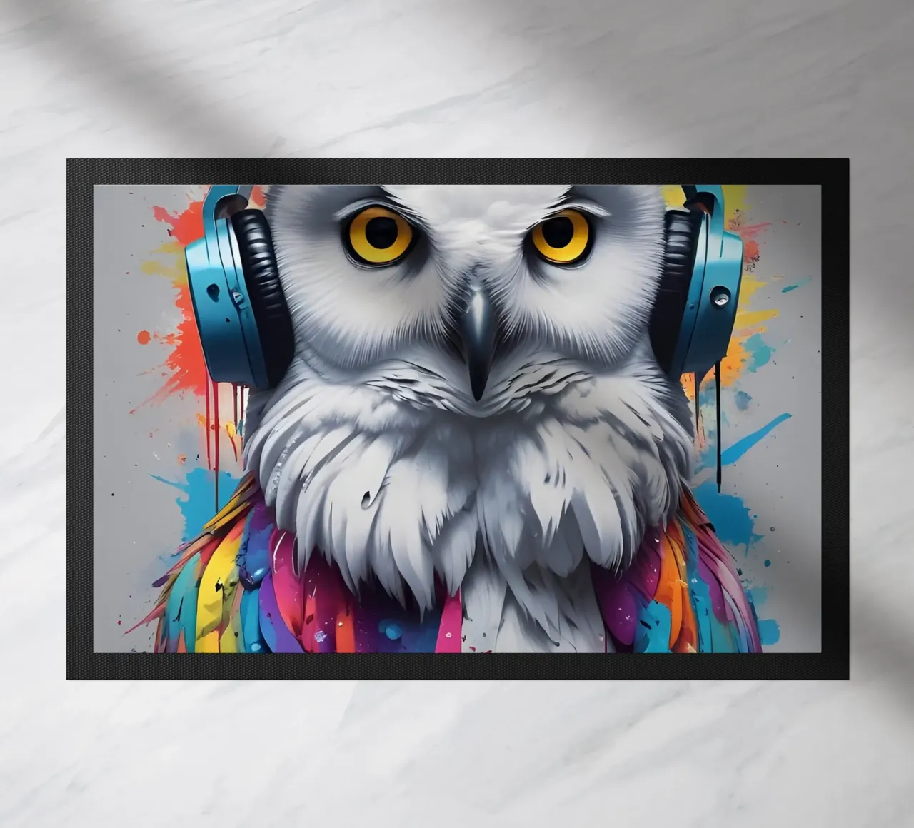 Gufo bianco music art zerbino da MakArena