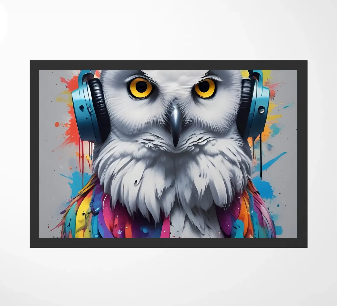 Gufo bianco music art zerbino da MakArena