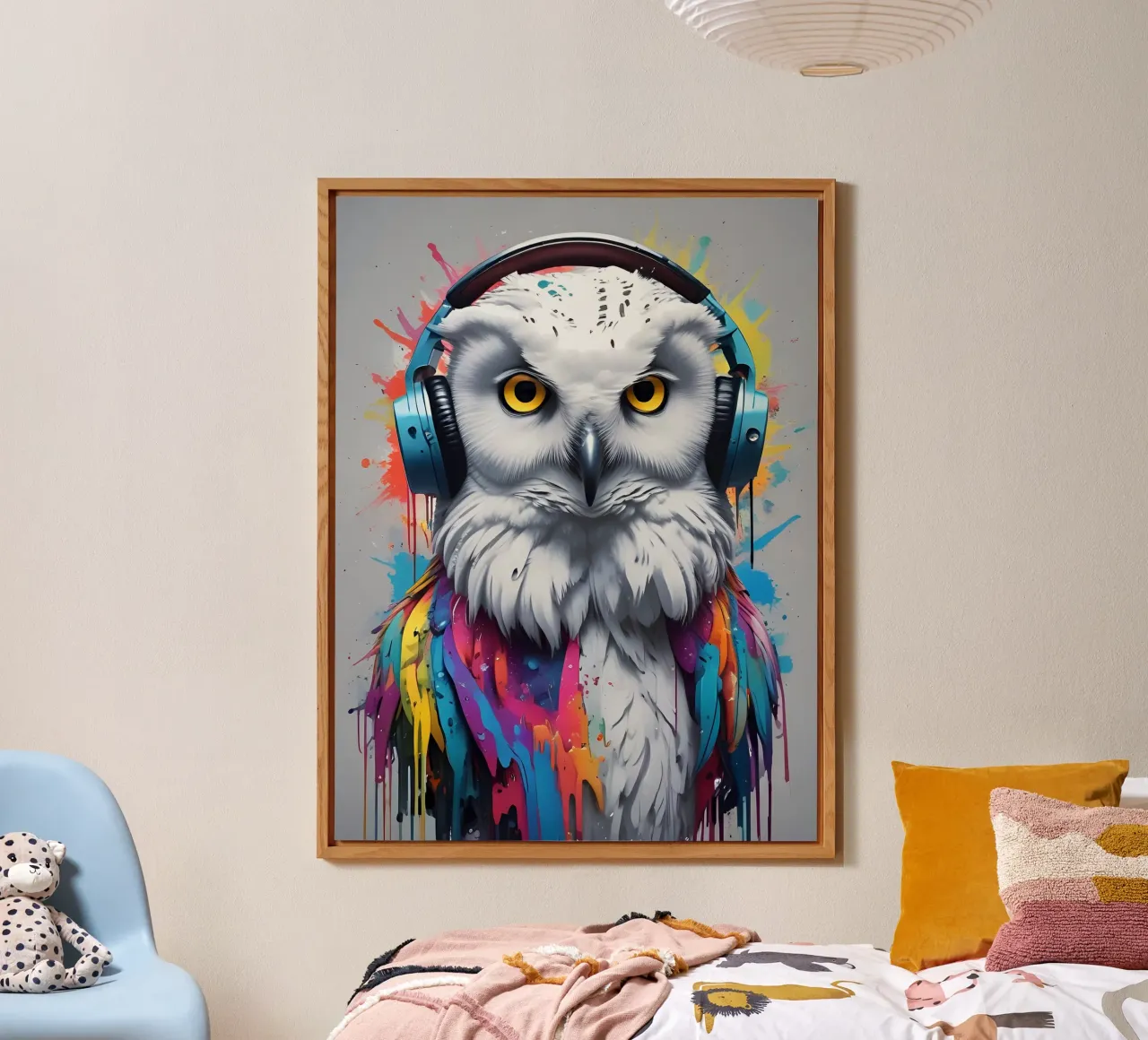 Gufo bianco music art alluminio dibond da MakArena