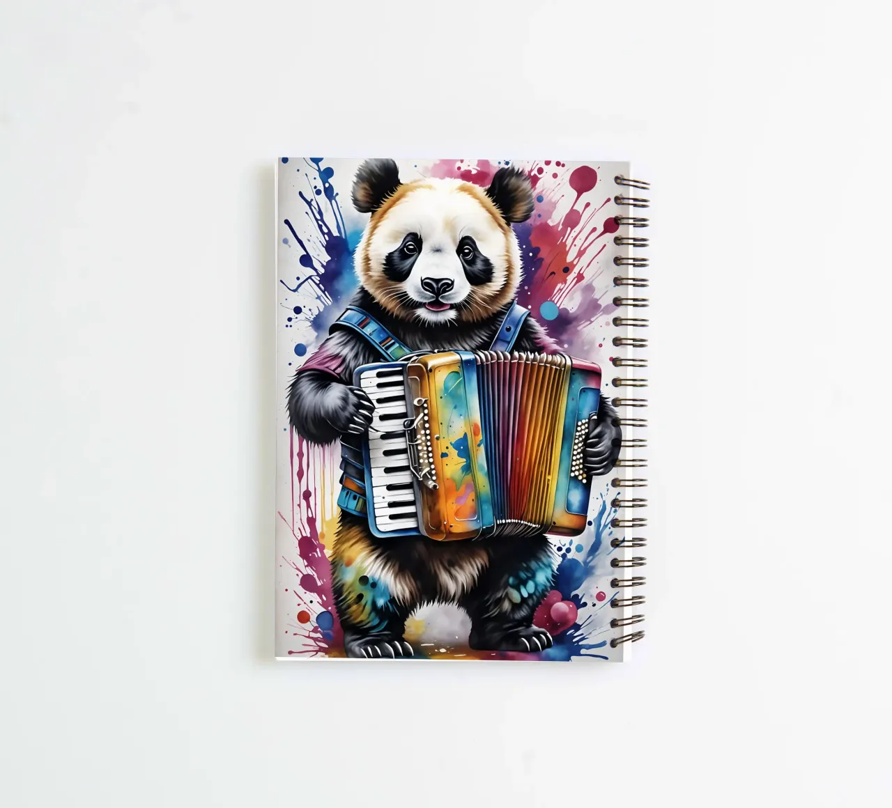 Panda accordion music spiral notebook by MakArena