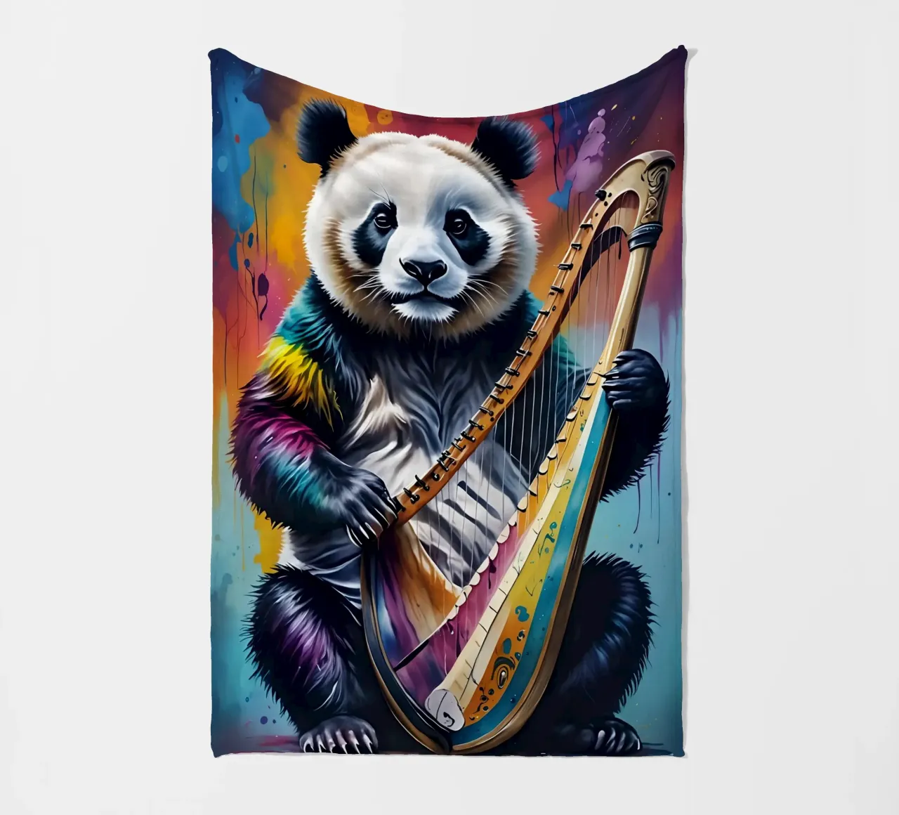 Panda e arpa coperta in pile da MakArena