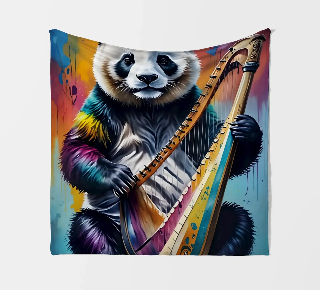 Panda e arpa coperta in pile da MakArena