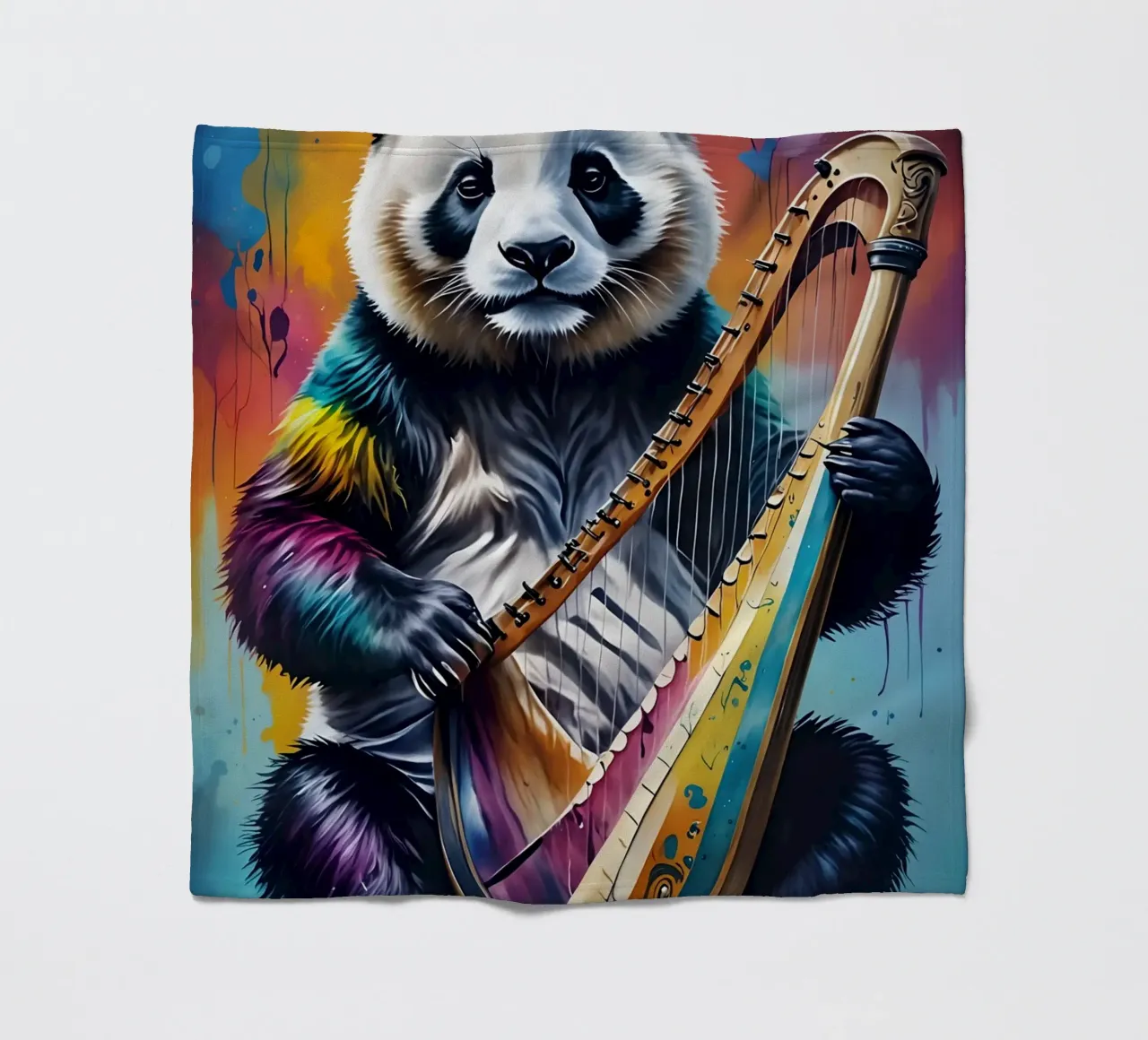 Panda e arpa coperta in pile da MakArena